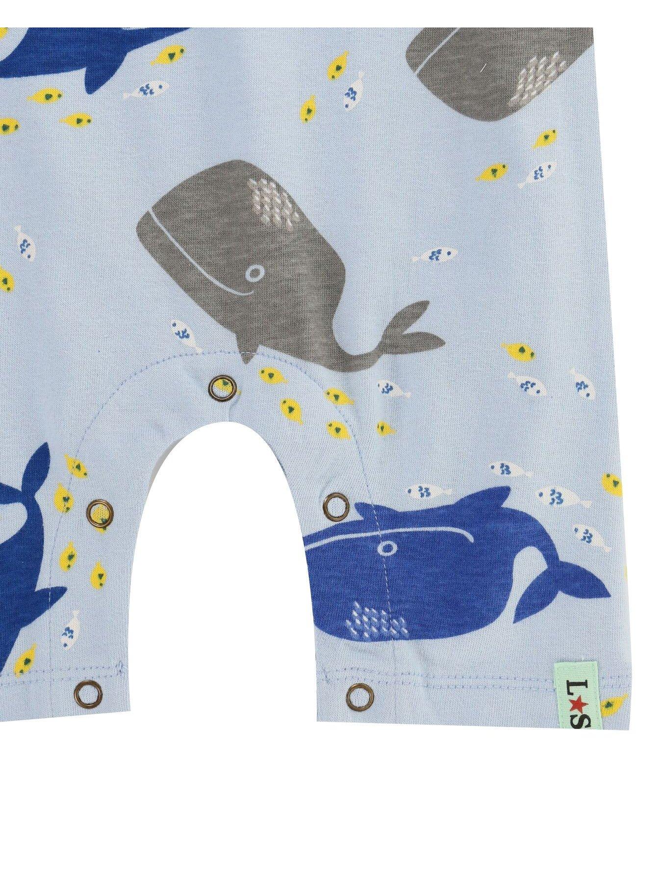  image of lilly-sid-baby-boys-whale-print-romper-multi