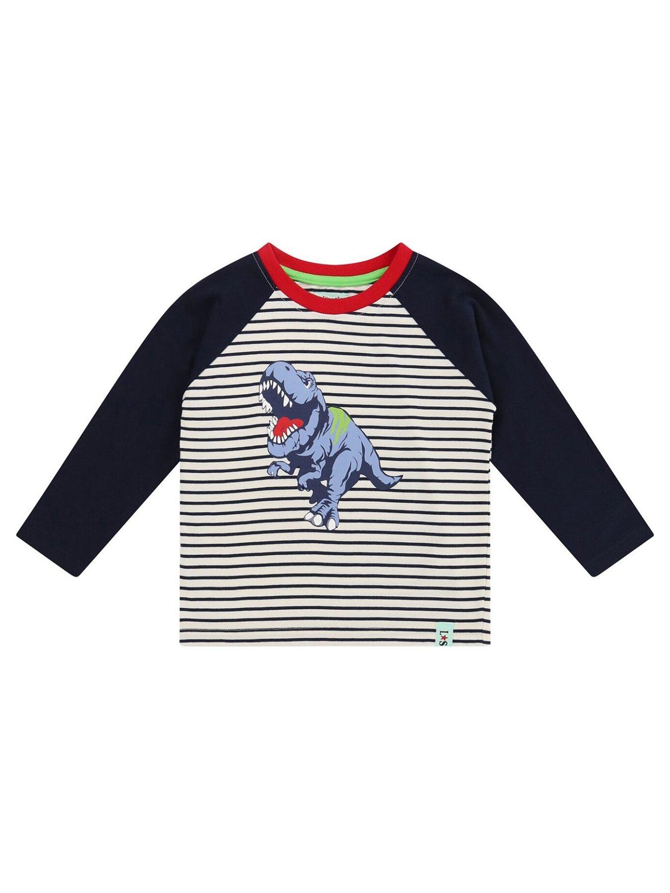  image of lilly-sid-boys-dino-raglan-top-multi
