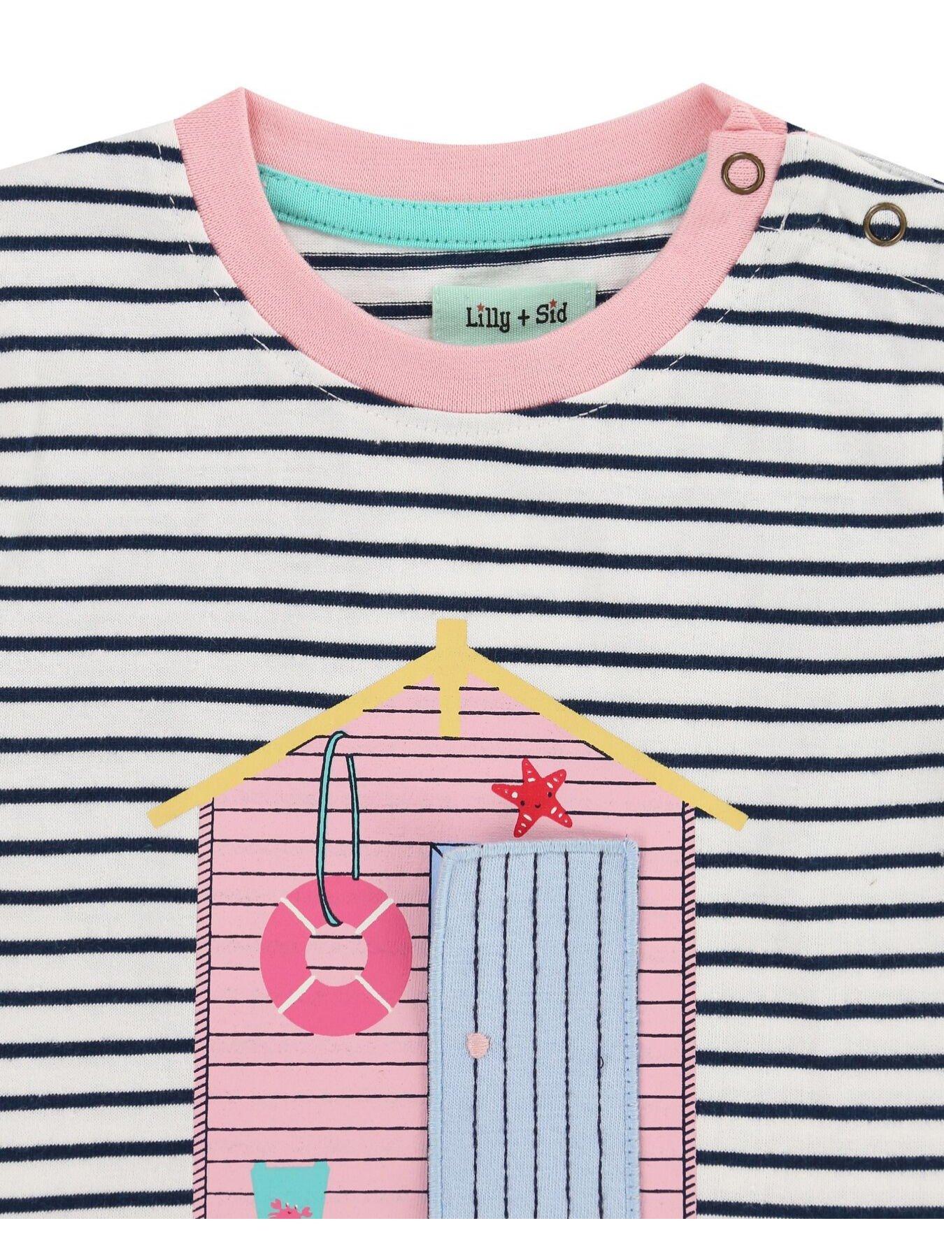 Image 4 of 6 of Lilly + Sid Baby Girls Beach Hut Applique T-Shirt &amp; Short Set - Multi