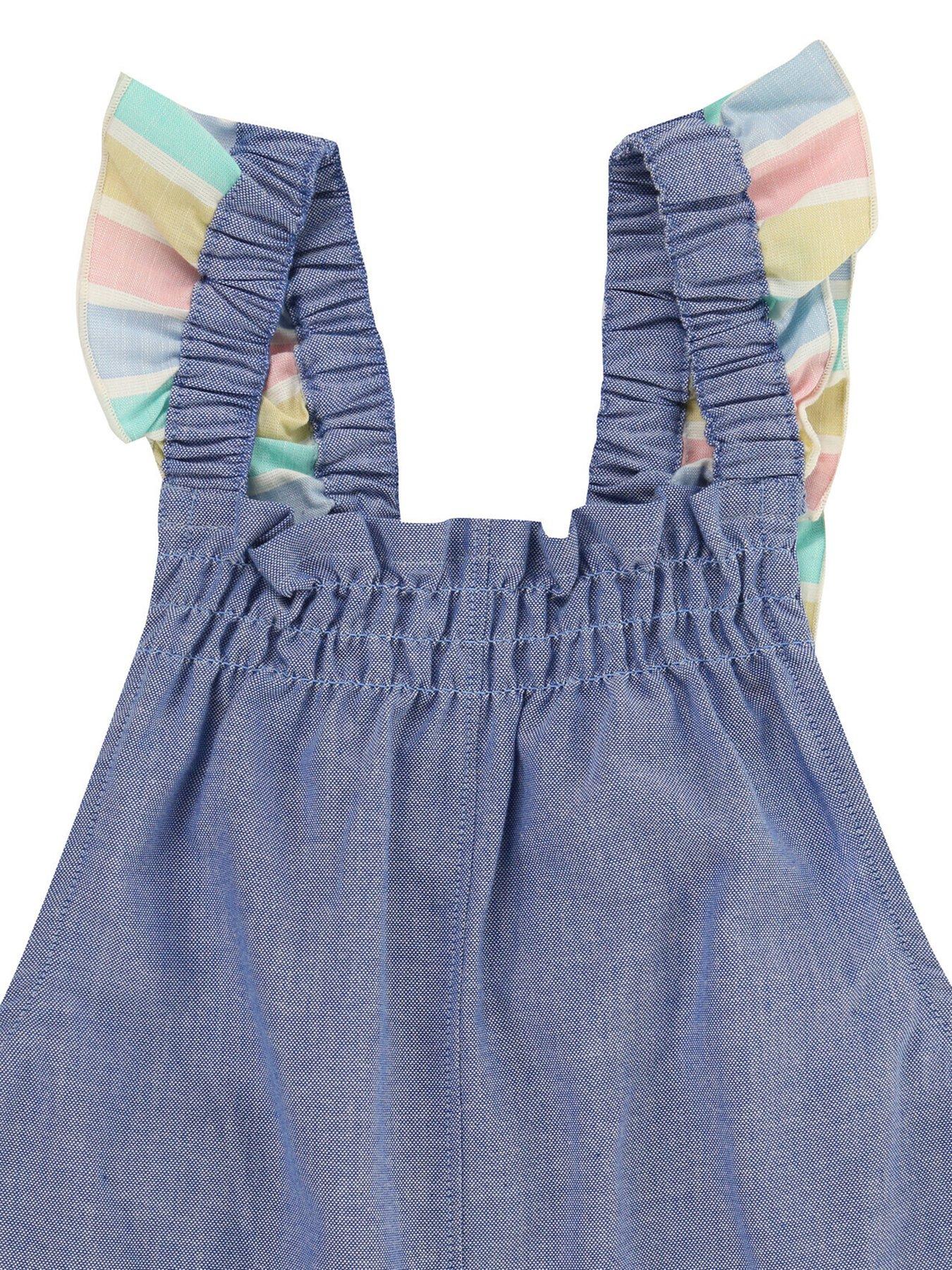  image of lilly-sid-girls-stripe-chambray-playsuit-multi