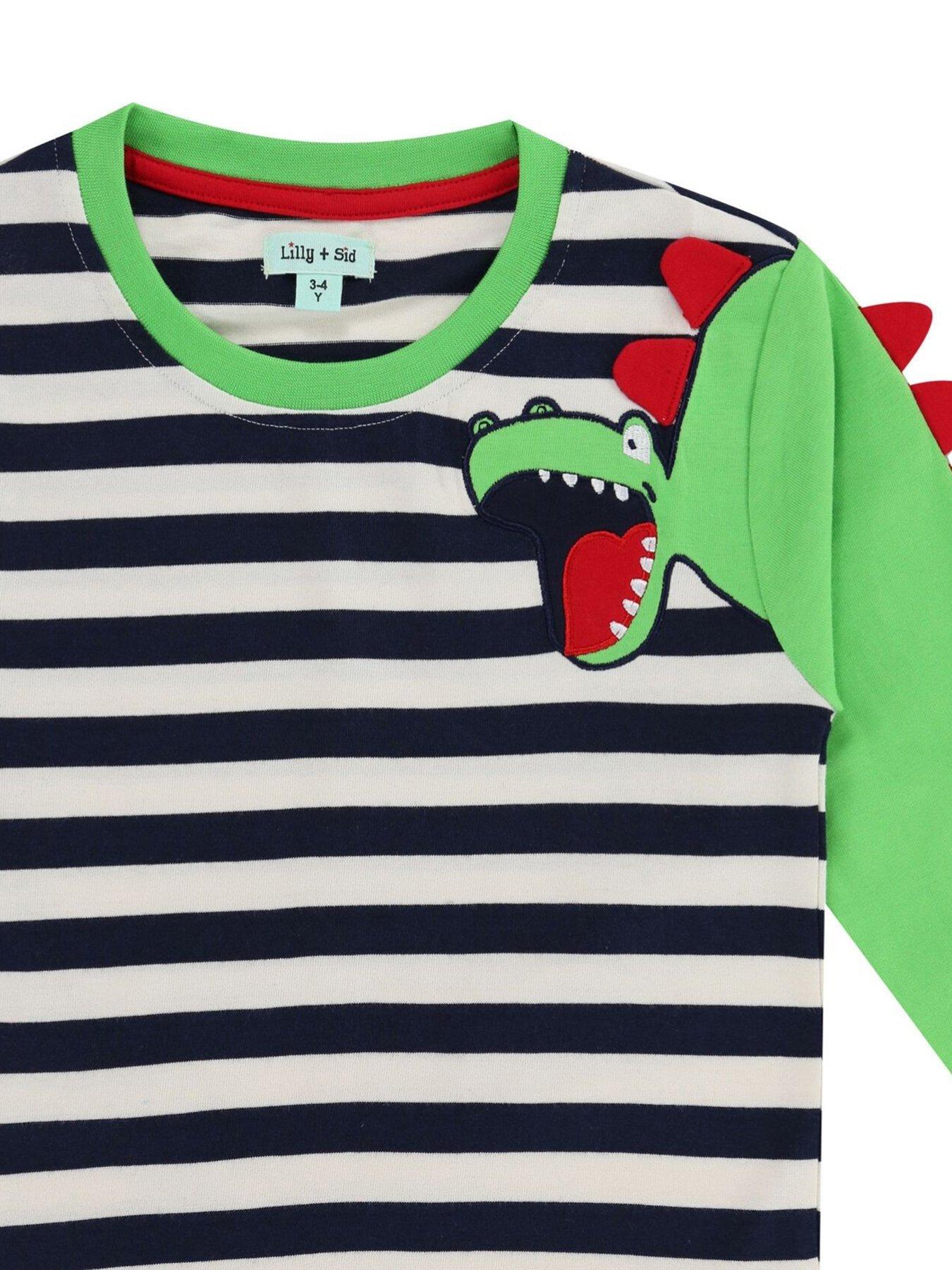  image of lilly-sid-boys-dino-spike-sleeve-top-ocean