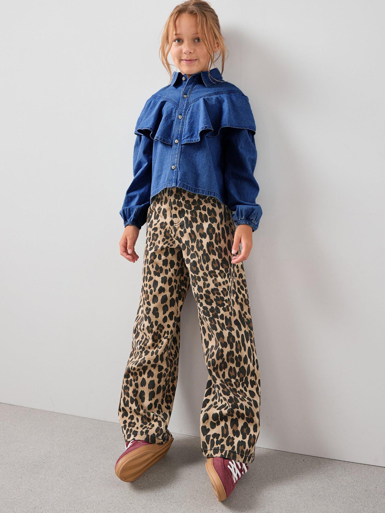 The Very Collection Girls Frill Denim Shirt - Blue