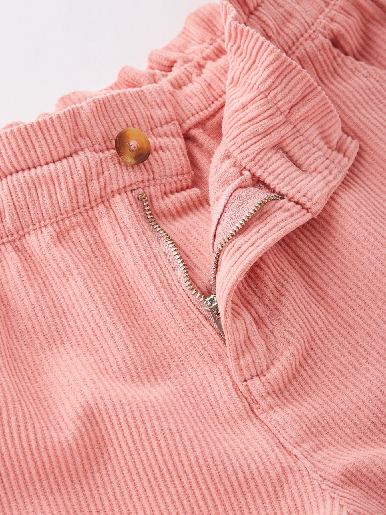 Image 3 of 4 of V by Very Girls Cord Paperbag Waist Wide Leg Trouser - Pink