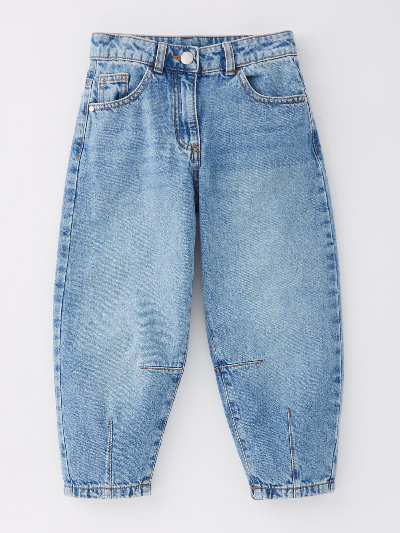 Image 1 of 4 of V by Very Girls Barrell Leg Jeans - Mid Wash