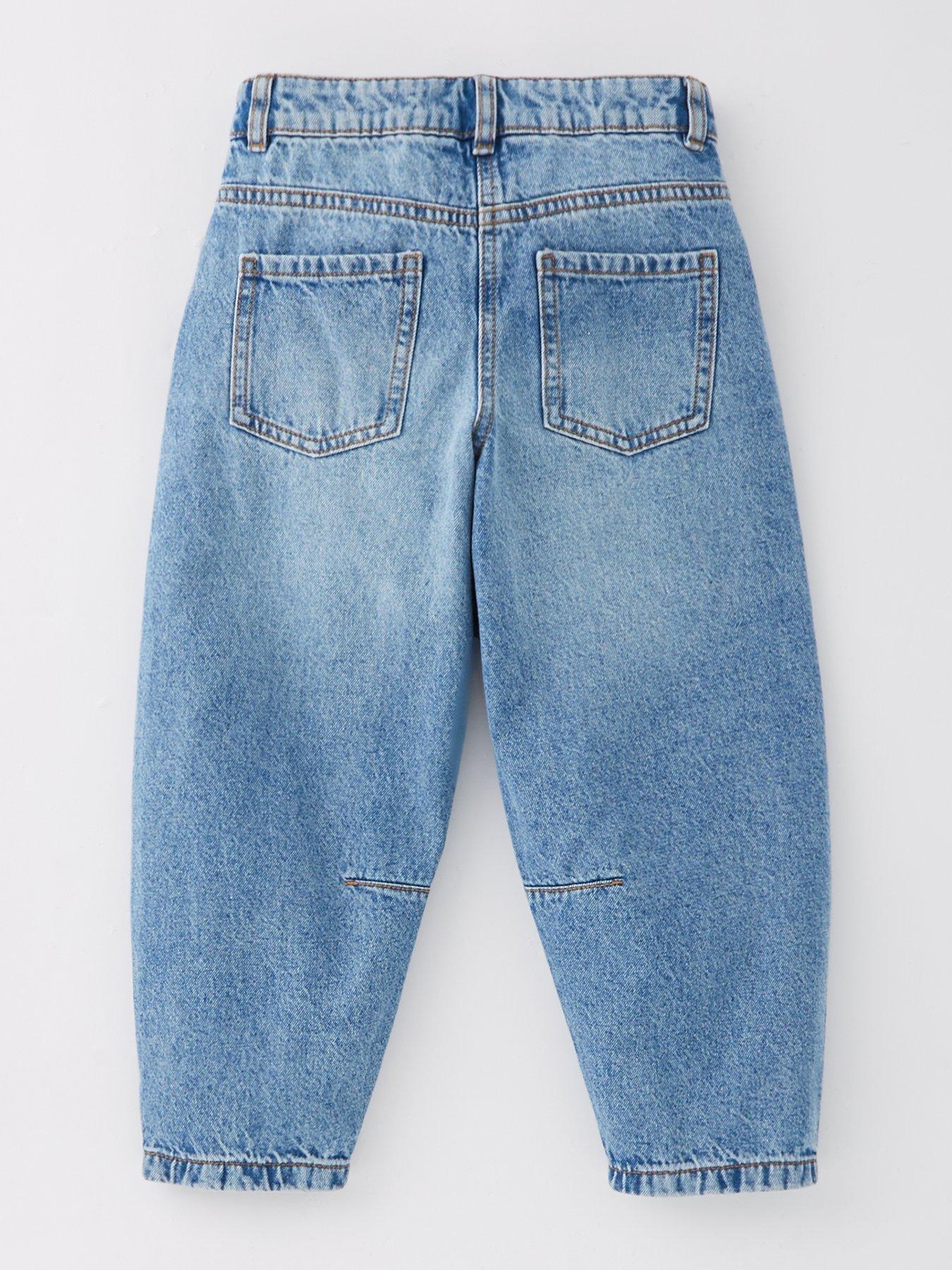 Image 2 of 4 of V by Very Girls Barrell Leg Jeans - Mid Wash