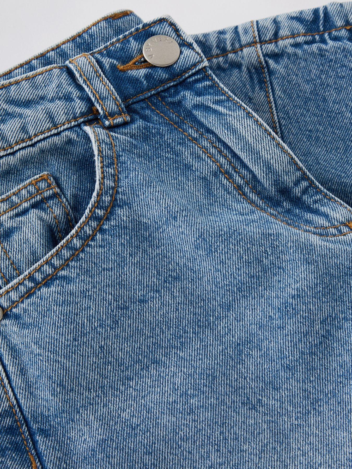 Image 3 of 4 of V by Very Girls Barrell Leg Jeans - Mid Wash