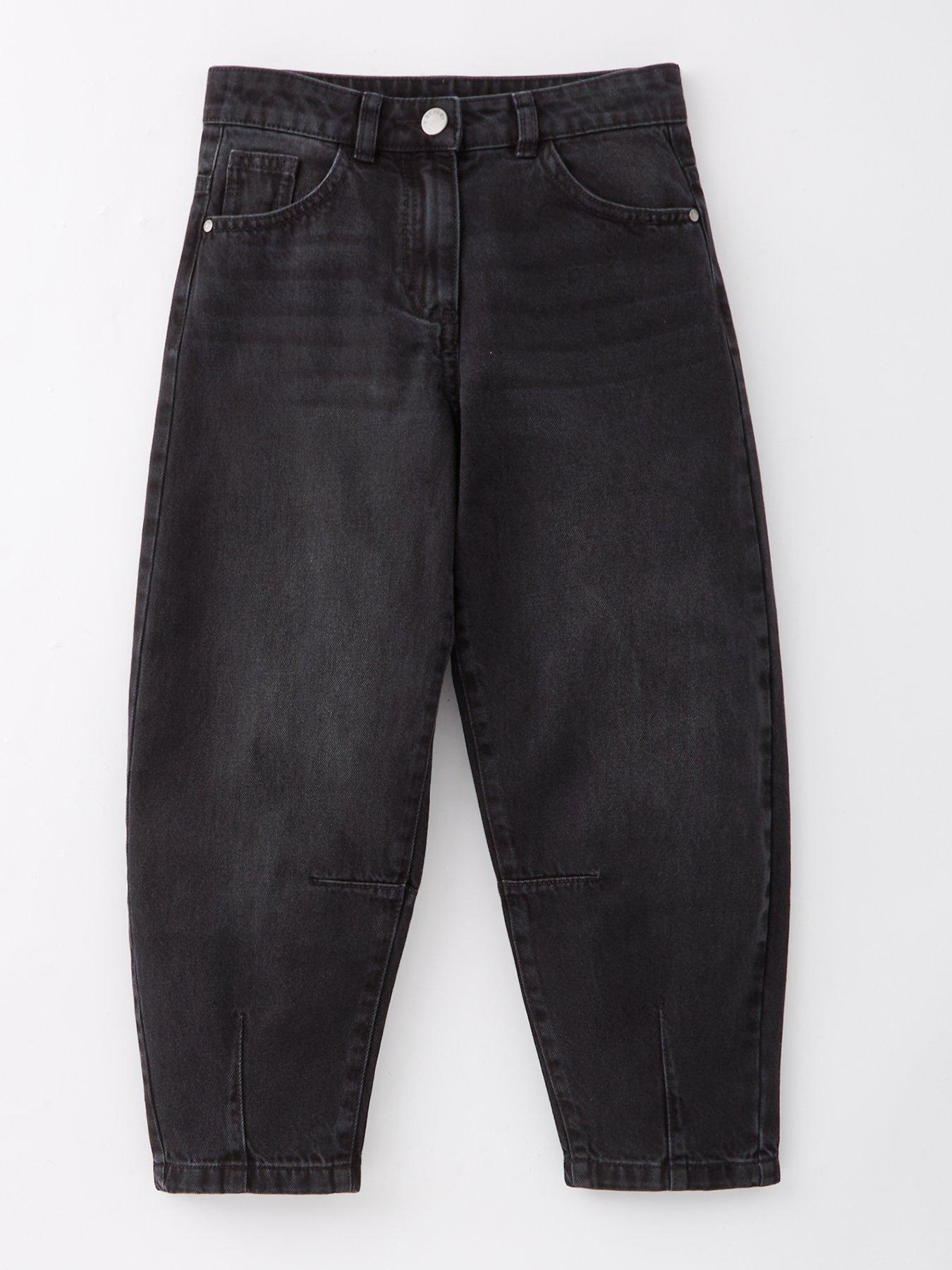 undefined Girls Barrell Leg Jeans - Black