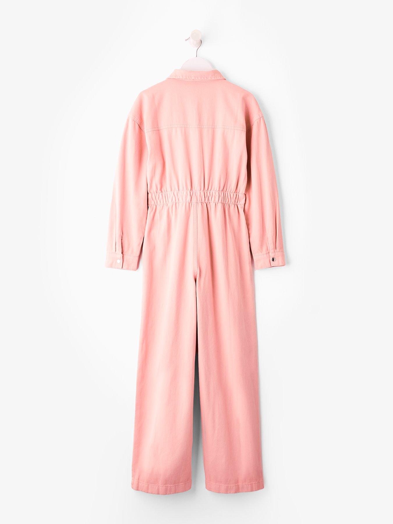Image 2 of 4 of V by Very Girls Cord Button Up Jumpsuit - Pink