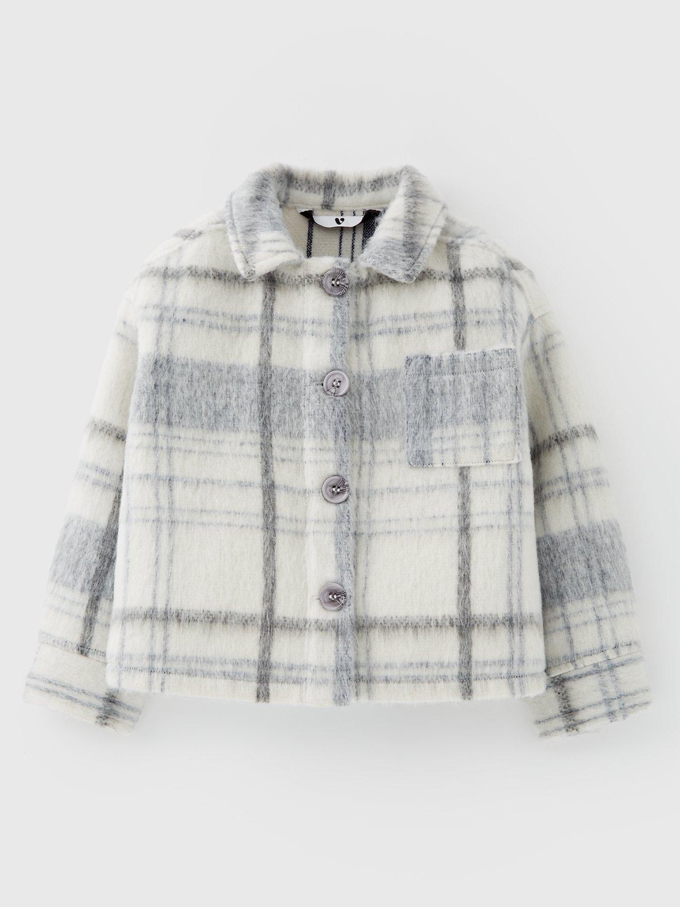 undefined Girls Check Jacket - Grey