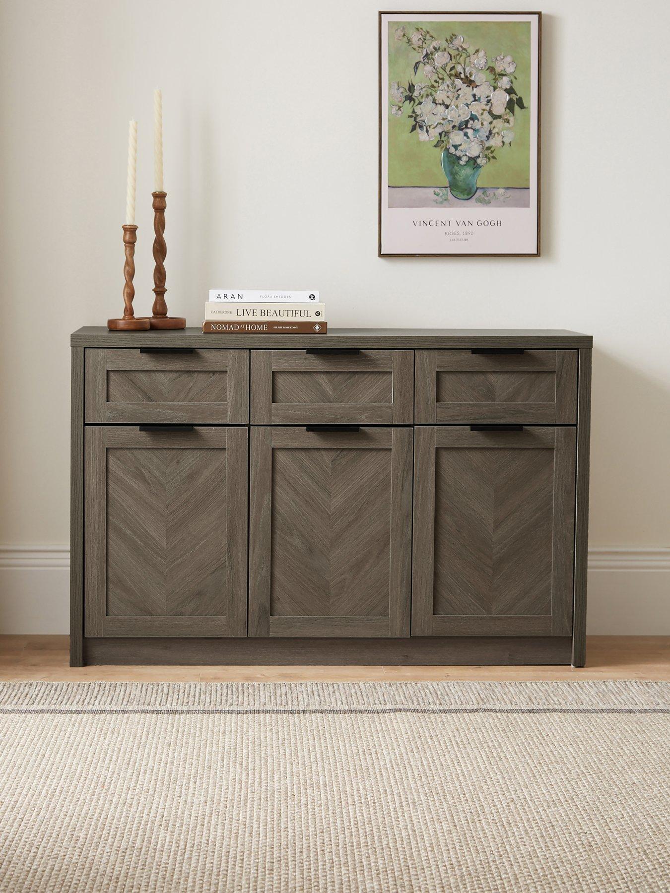 The Very Collection Chevry 3 Door, 3 Drawer Sideboard - Dark Oak