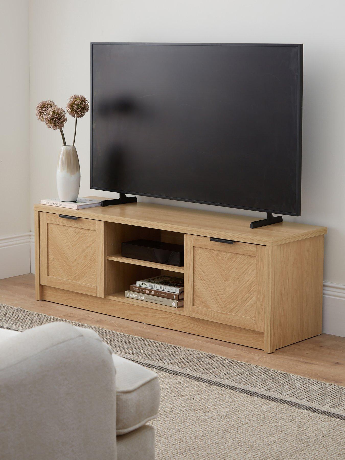 Image 1 of 7 of Very Home Chevry TV&nbsp;Unit - Oak -&nbsp;fits up to 65 inch TV