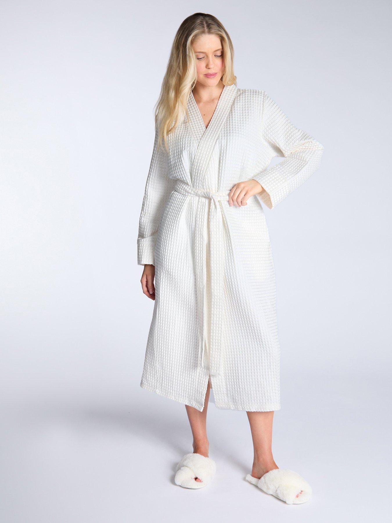 undefined Waffle Long Robe - White
