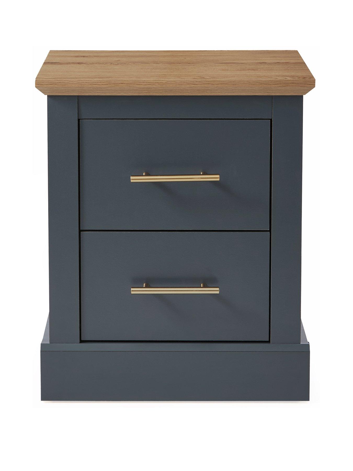Image 2 of 7 of Very Home Shenfield 2 Drawer Bedside Chest - Graphite - FSC&reg; Certified