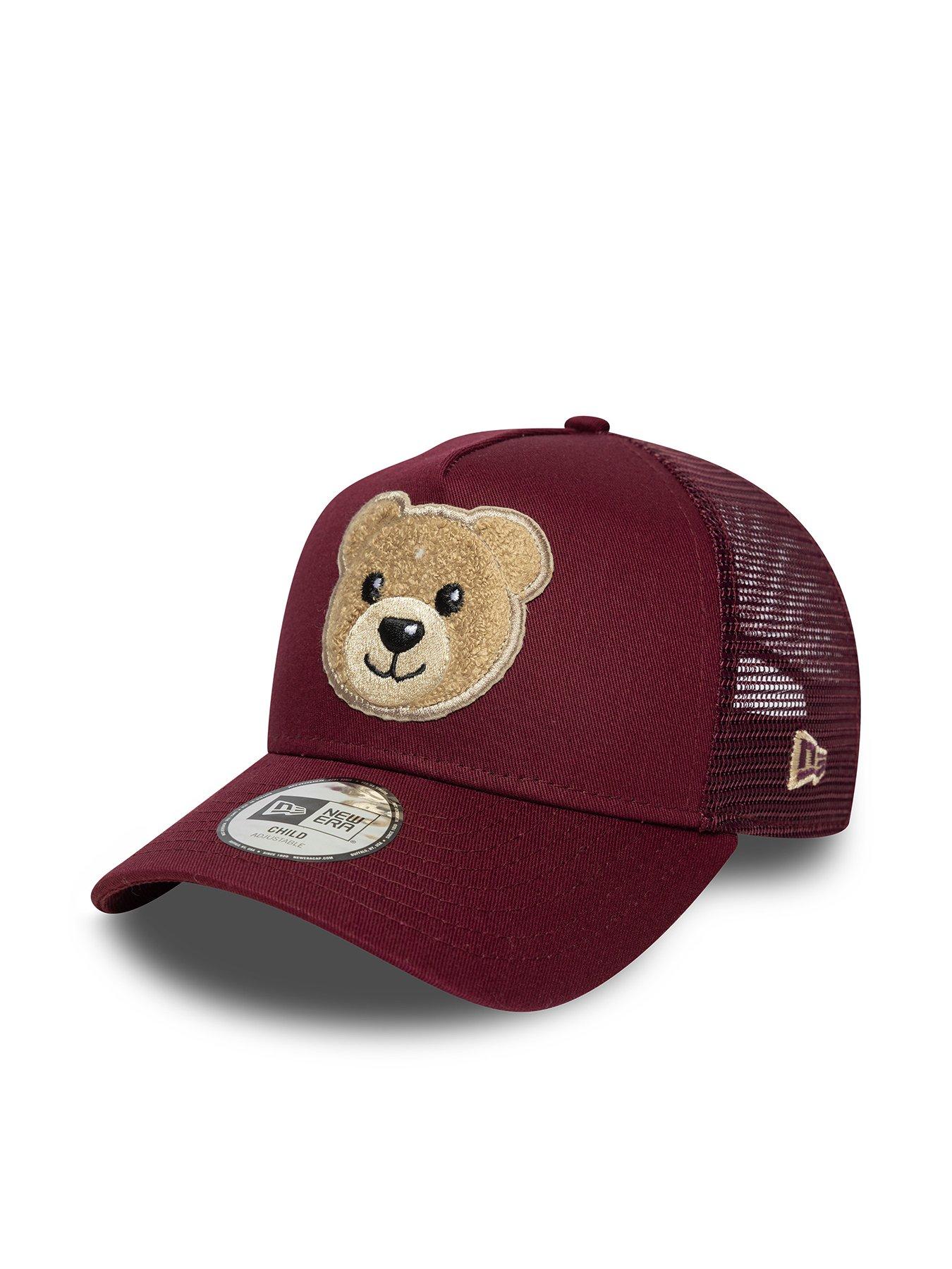 new-era-kids-child-boucle-bear-trucker-cap-red