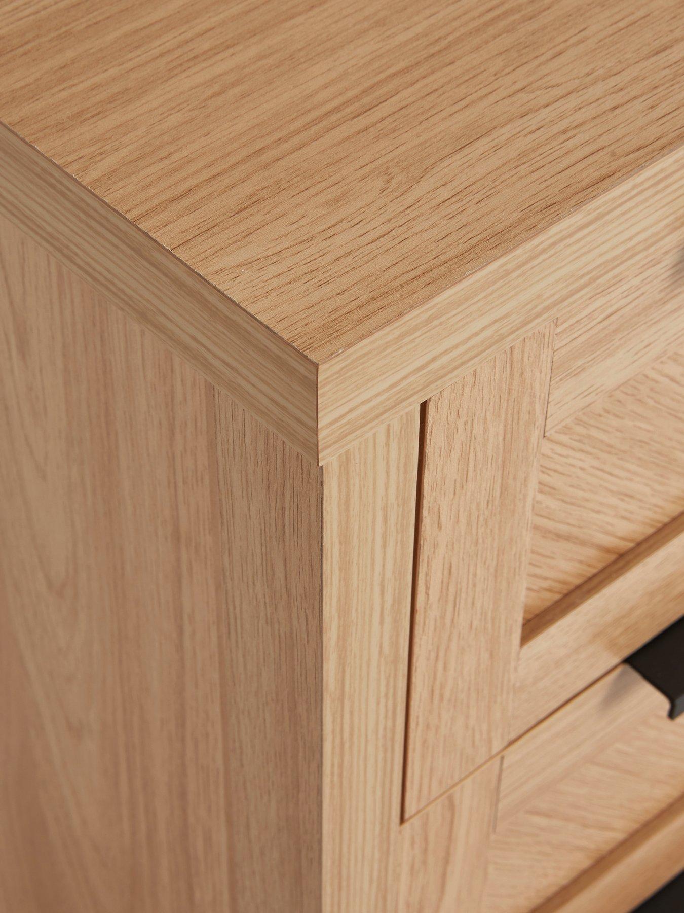 Image 5 of 7 of The Very Collection Chevry 3 Drawer Bedside Chest - Oak