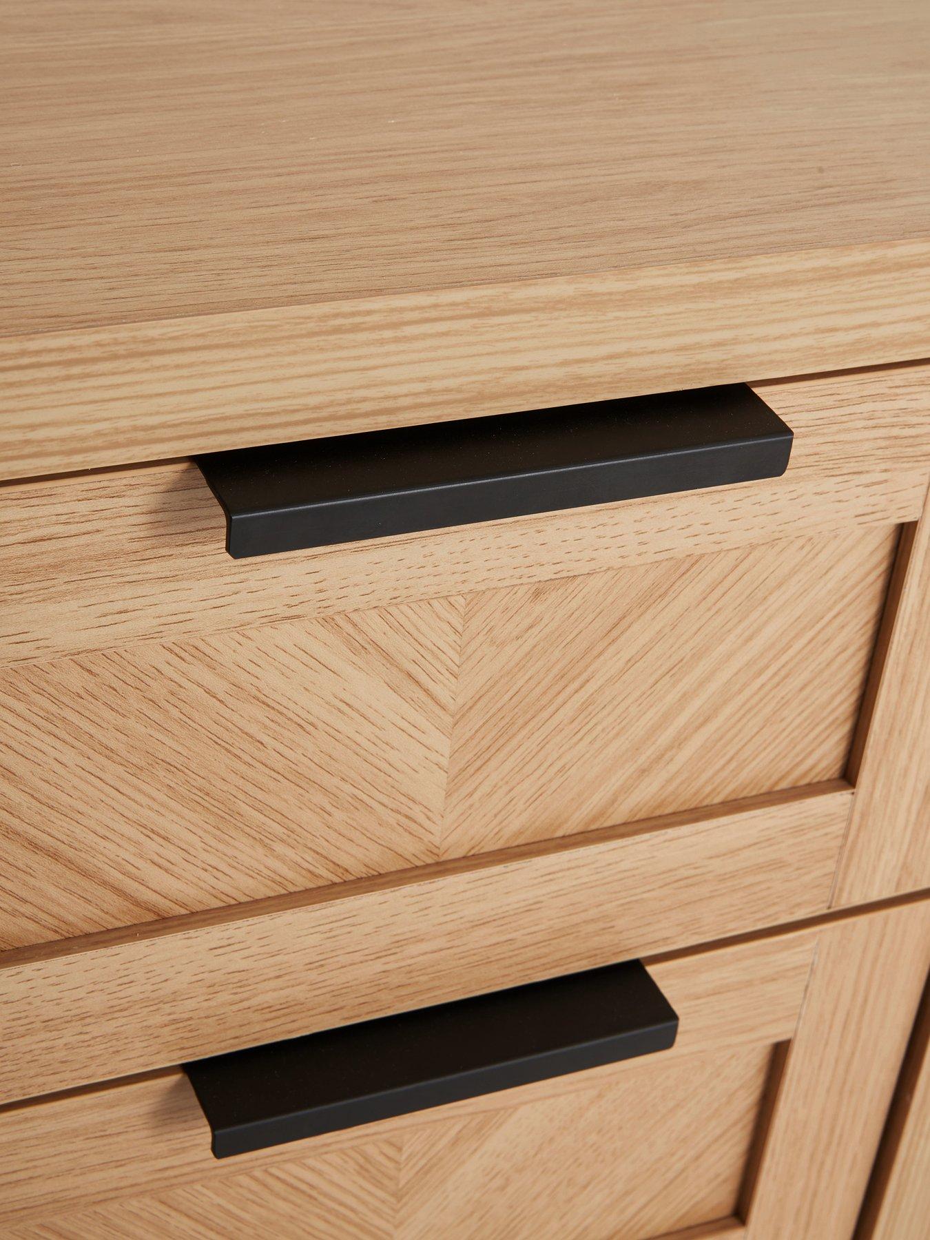 Image 6 of 7 of The Very Collection Chevry 3 Drawer Bedside Chest - Oak