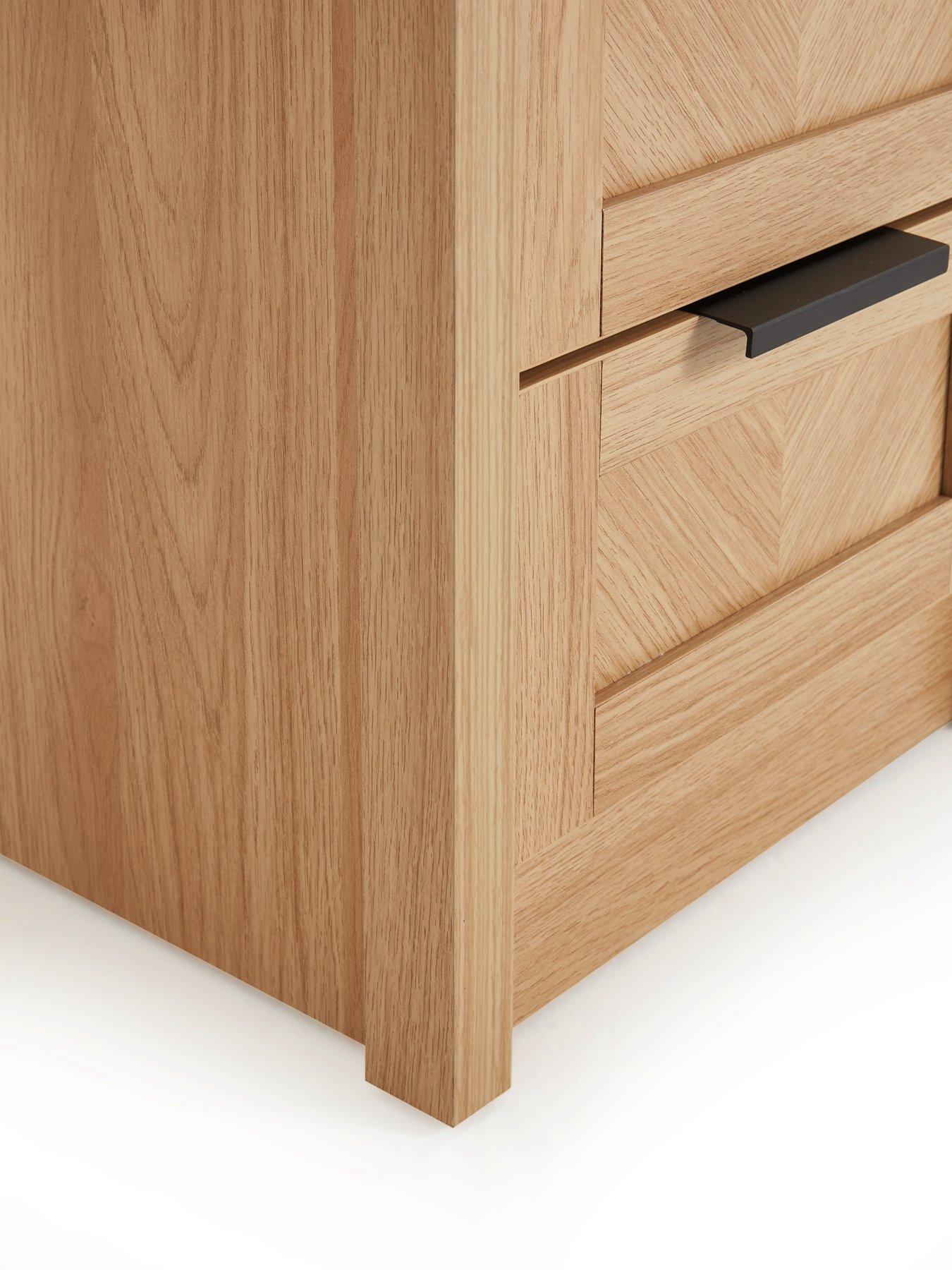Image 7 of 7 of The Very Collection Chevry 3 Drawer Bedside Chest - Oak