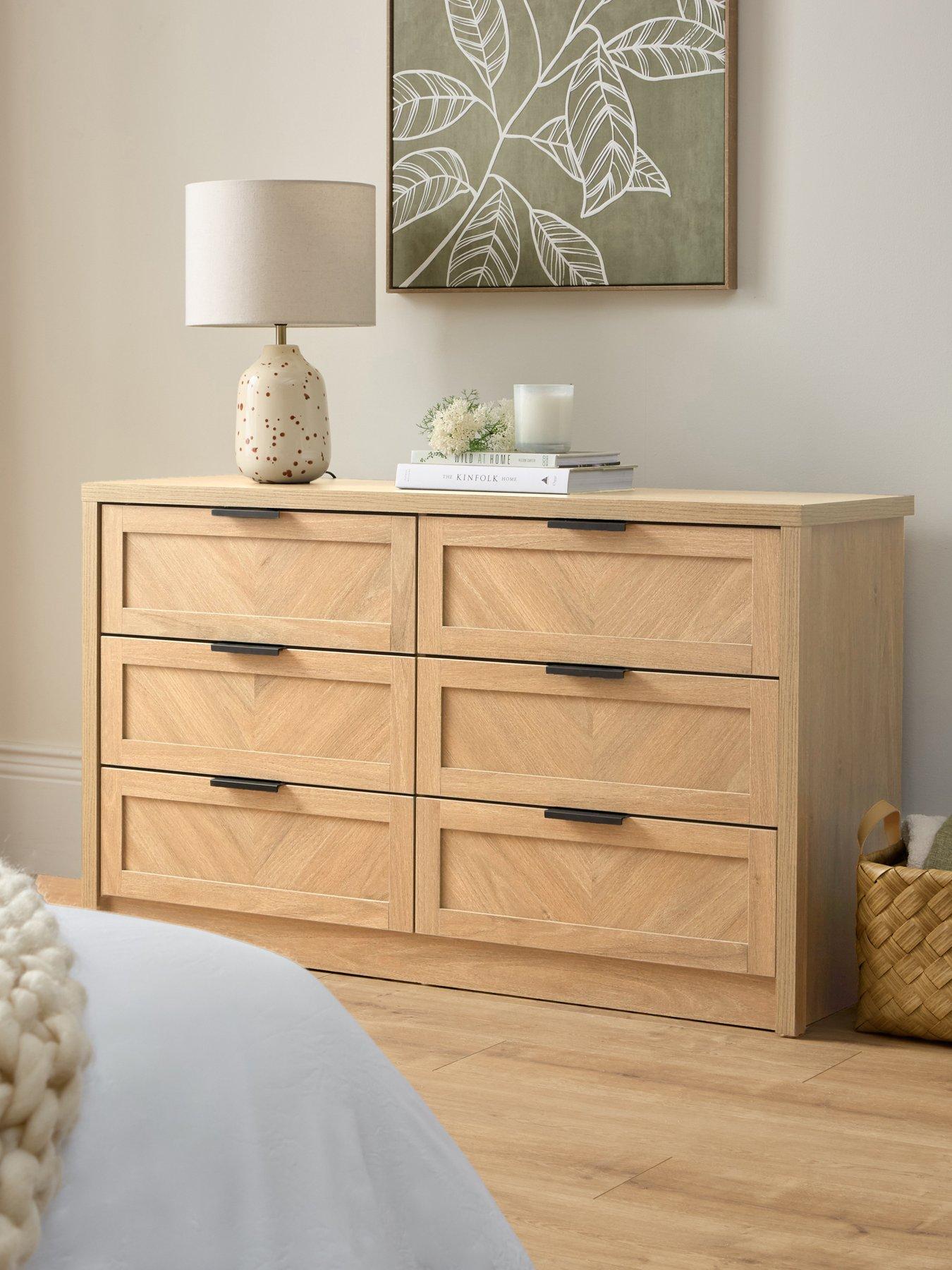 Very Home Chevry 3 + 3 Drawer Chest - Oak
