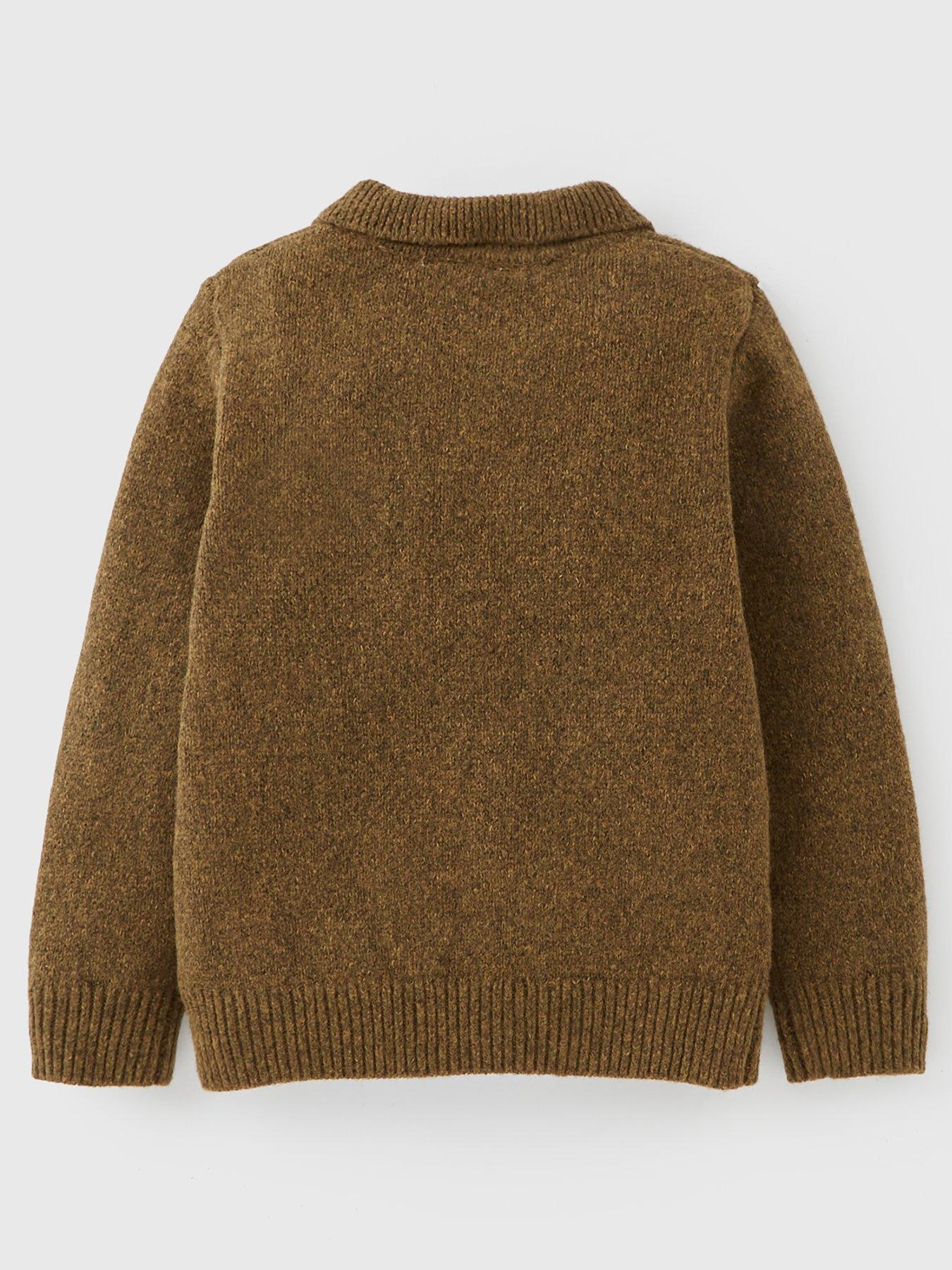 Image 2 of 4 of Mini V by Very Boys Knitted Polo Top - Green