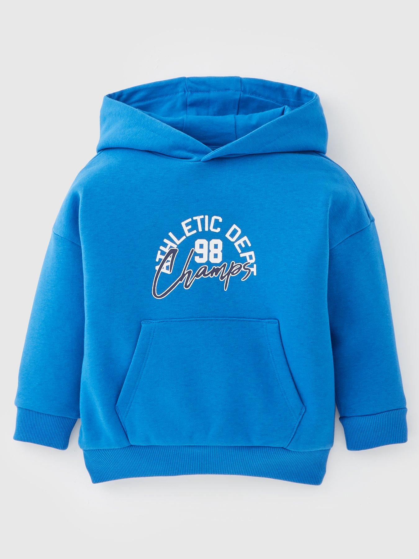 undefined Boys Drop Shoulder Sports Hoodie - Blue