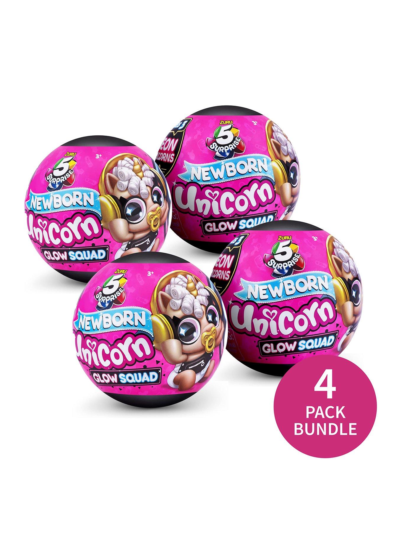 Zuru 4-Pack Newborn Unicorn Glow Squad 5 - Surprise Capsule Bundle