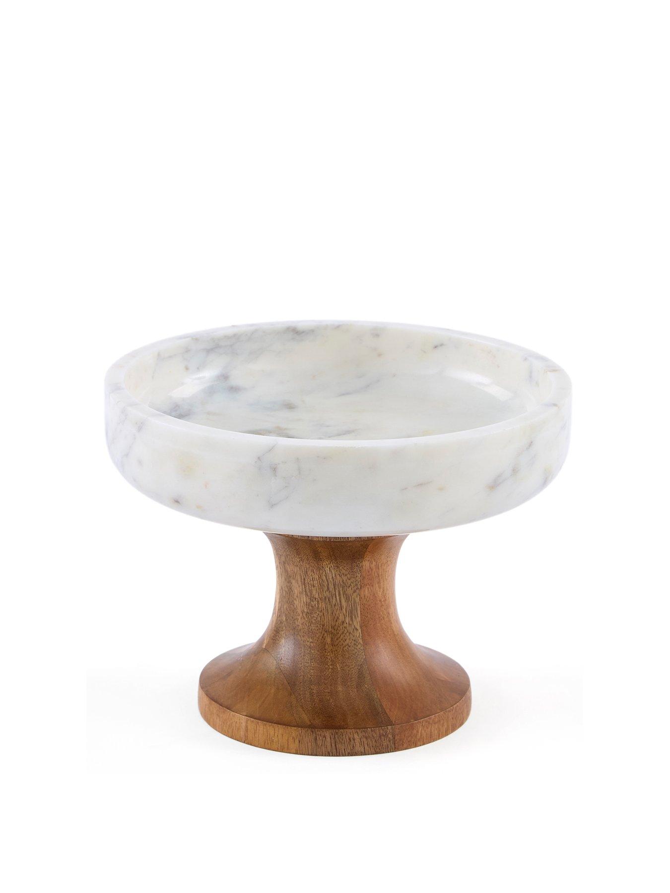 Image 2 of 6 of Very Home Raised Marble Bowl With Mango Wood Base