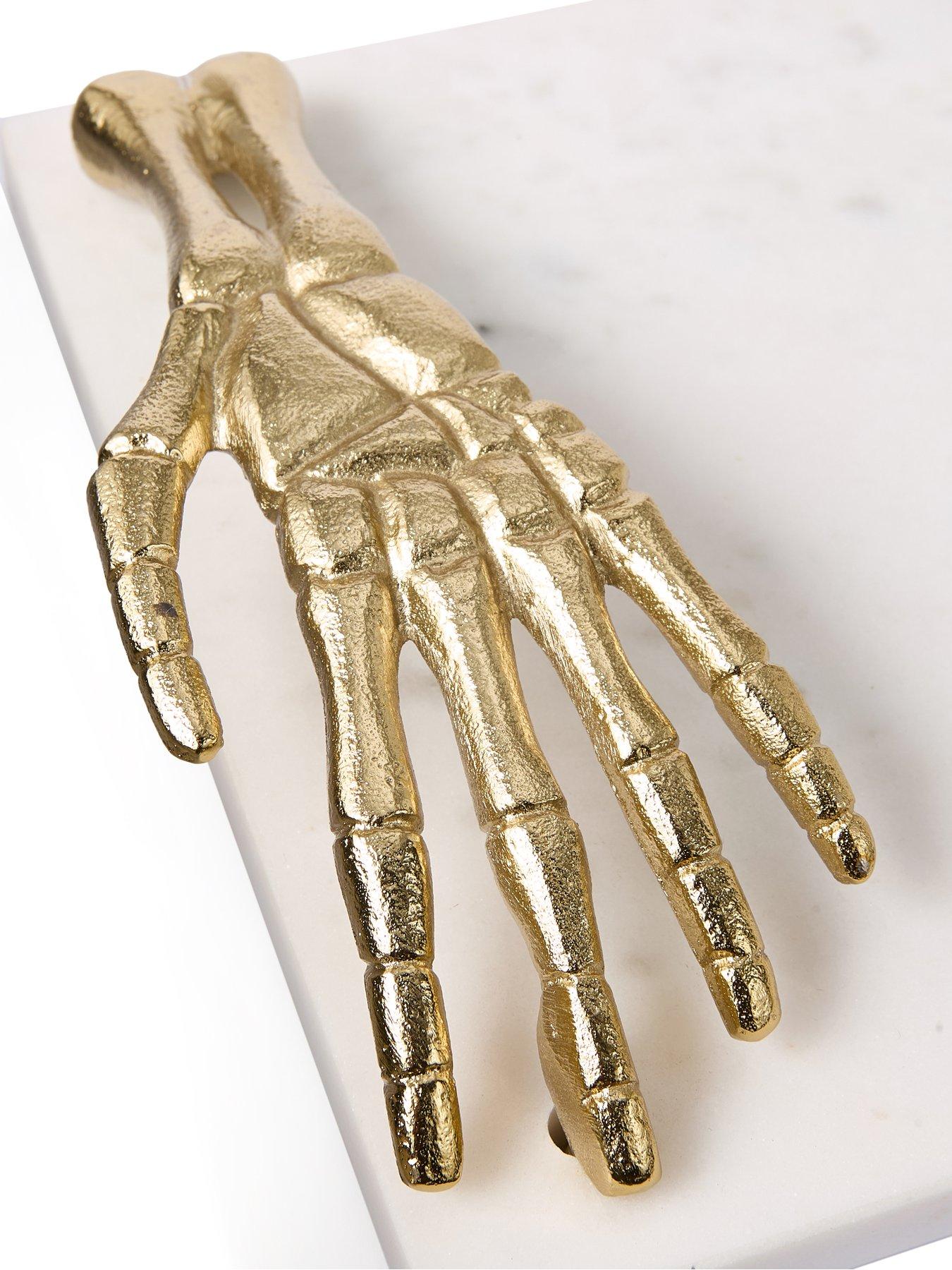 Image 4 of 6 of Very Home Skeleton Hands Marble Tray 30cm