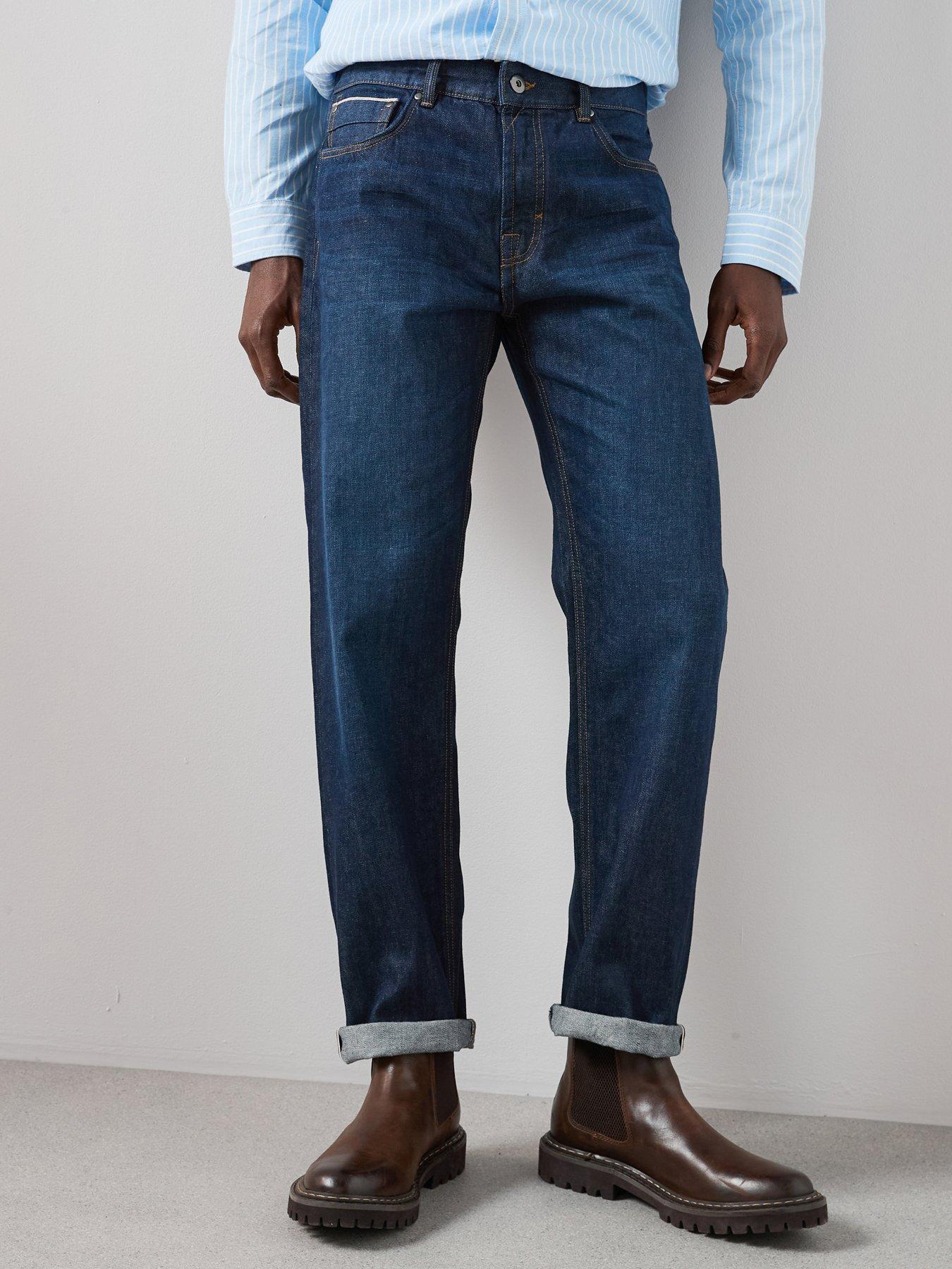 The Very Collection Rigid Selvedge Straight Fit Jeans - Mid Wash Blue