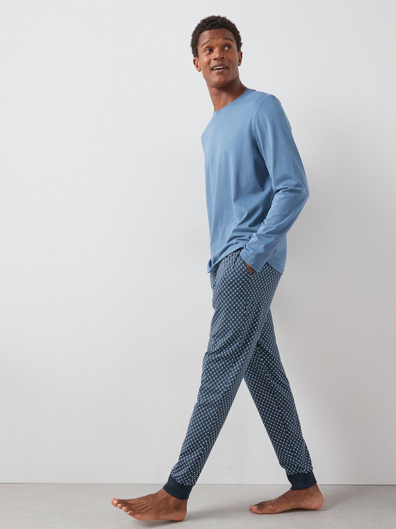 undefined Geo Print Long Sleeve Pyjama Set - Navy