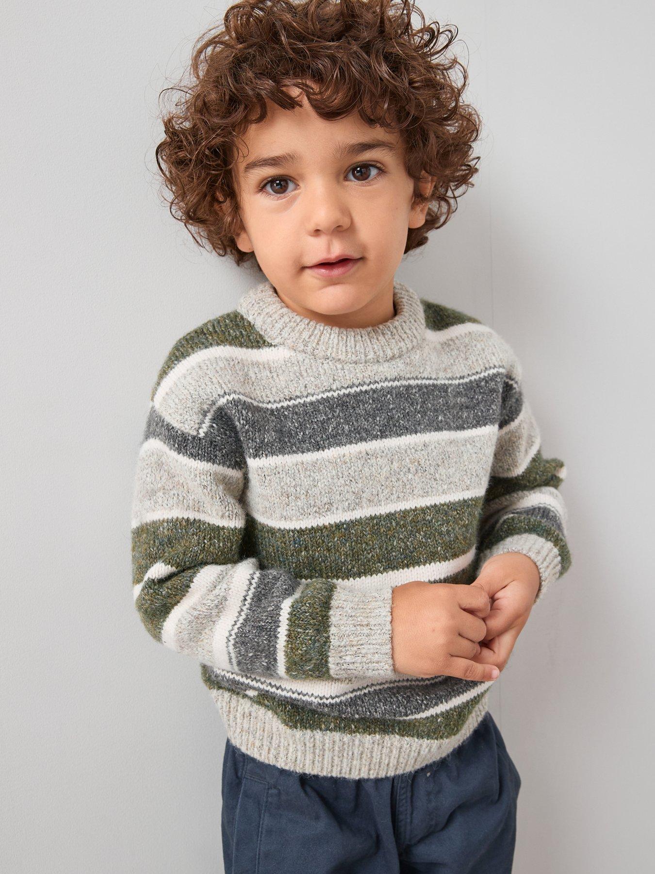 Image 5 of 6 of The Very Collection Boys Drop Shoulder Knitted Jumper - Green