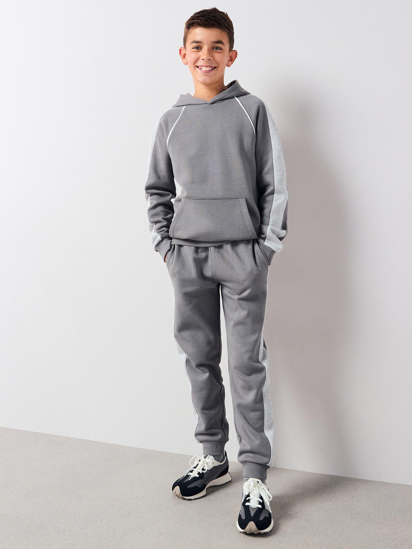 V by Very Boys Stripe Elevated Tracksuit Set - Grey