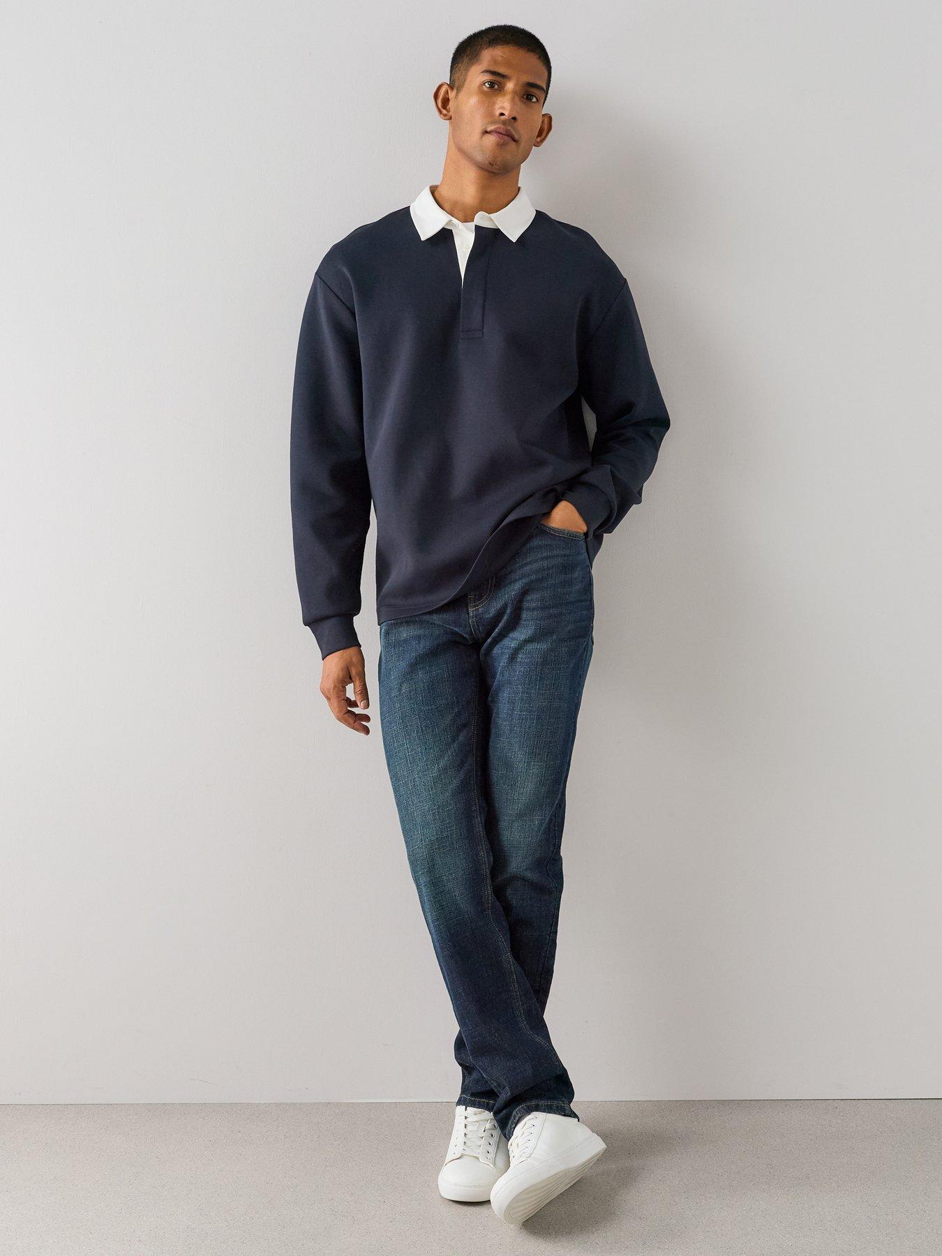 The Very Collection Cross Hatch Slim Fit Jean - Dark Blue