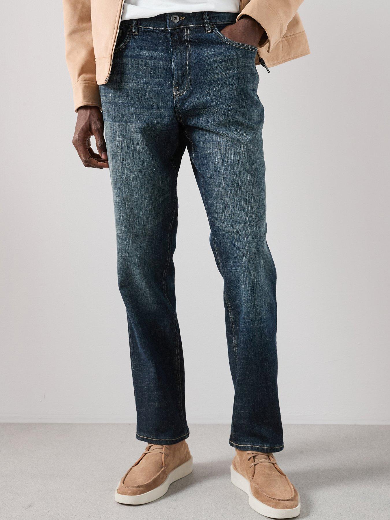 Image 1 of 7 of The Very Collection Cross Hatch Slim Fit Jean - Dark Blue