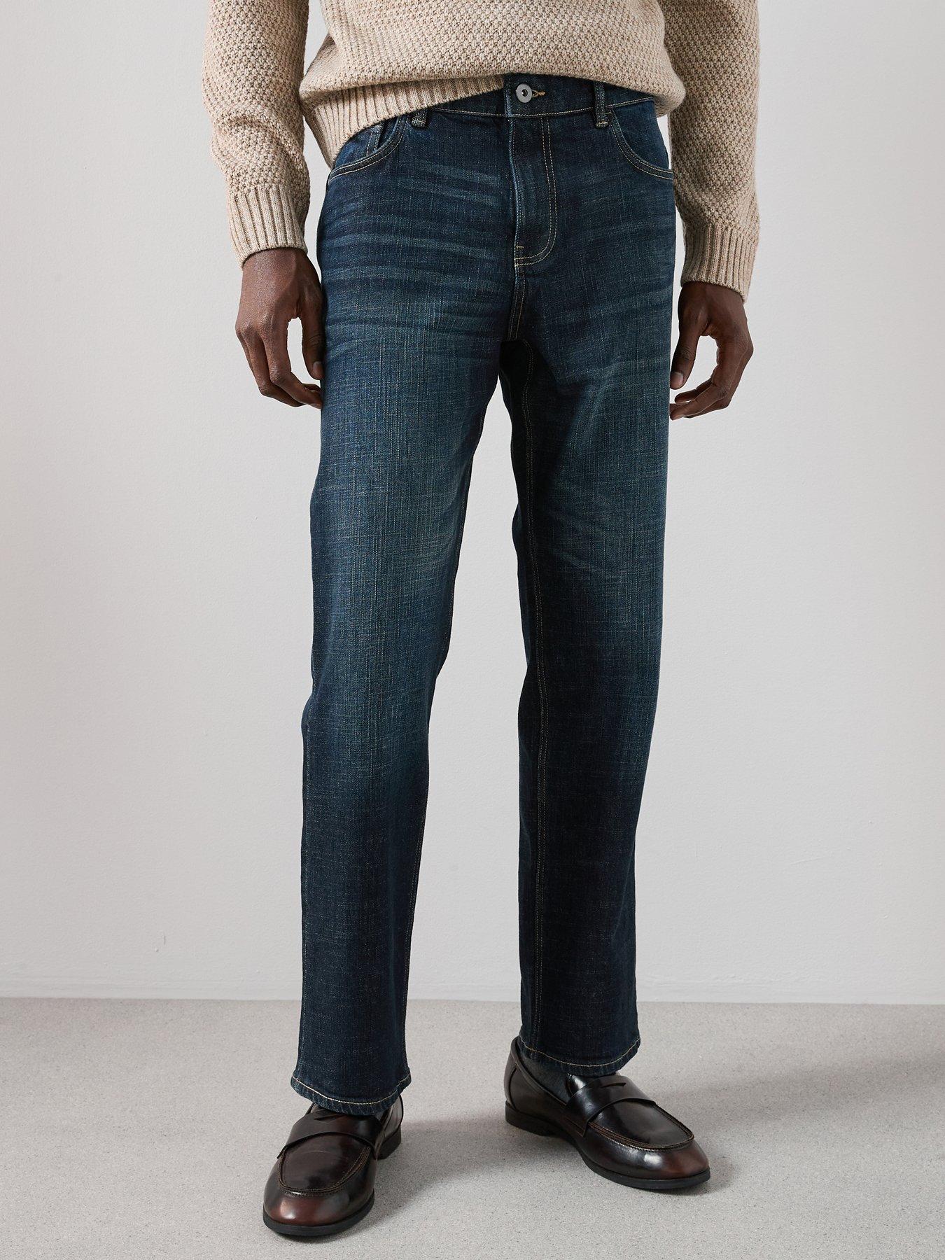 The Very Collection Cross Hatch Straight Fit Jeans - Dark Blue