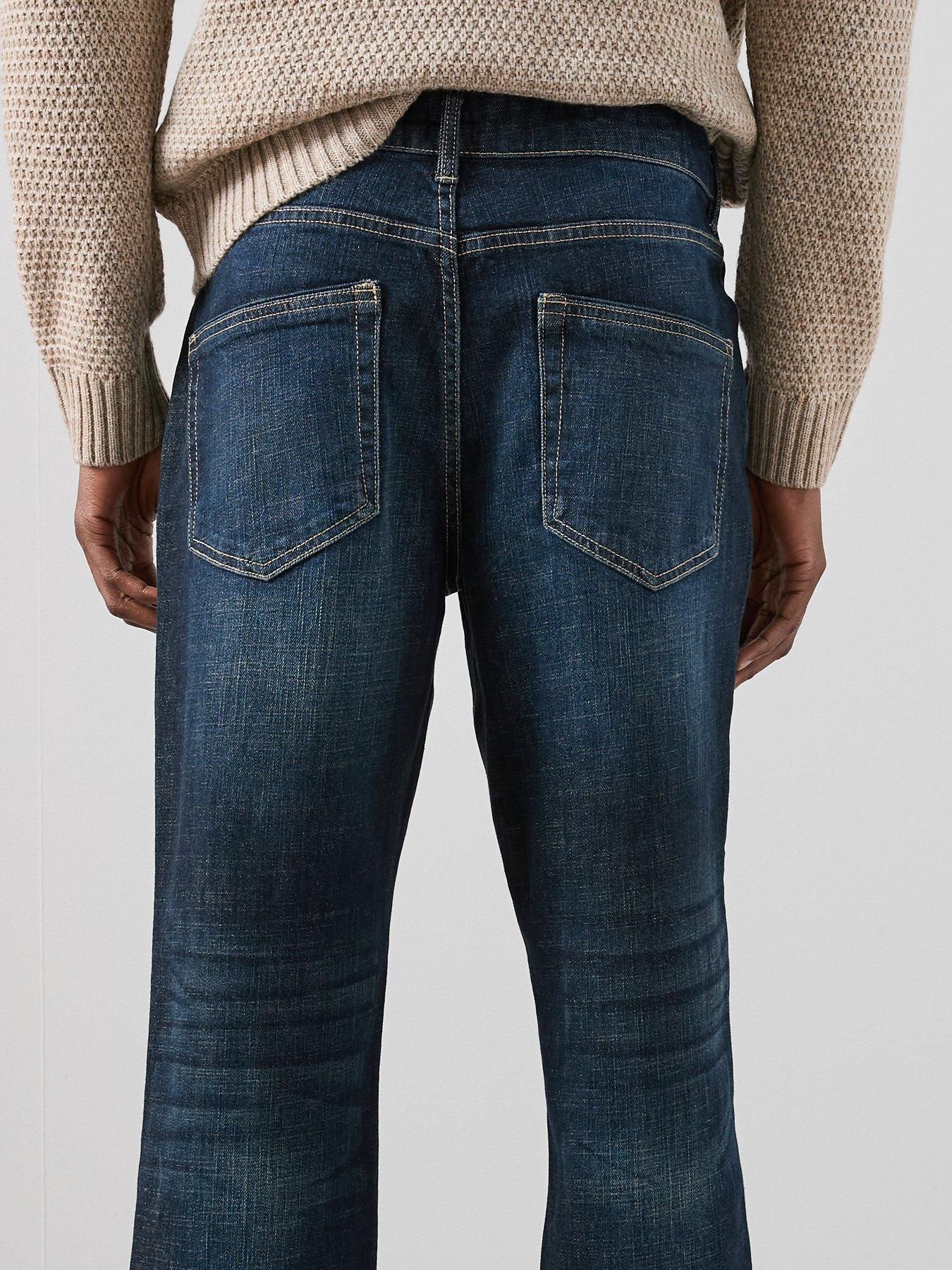 Image 6 of 7 of The Very Collection Cross Hatch Straight Fit Jeans - Dark Blue