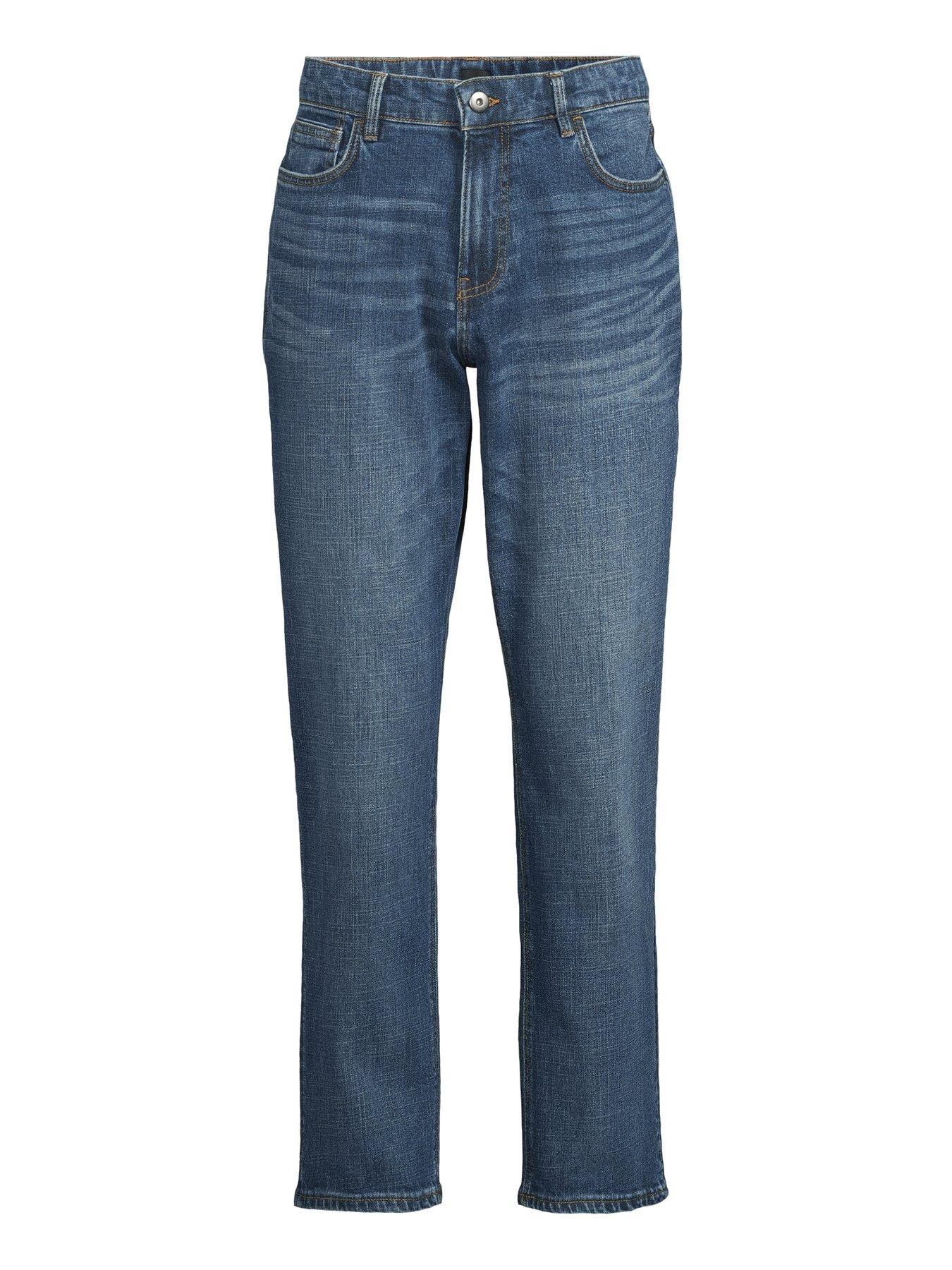 Image 7 of 7 of The Very Collection Cross Hatch Straight Fit Jean - Mid Wash Blue