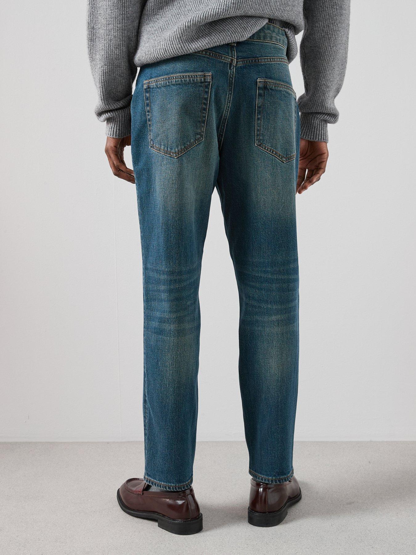 Image 2 of 7 of The Very Collection Weft Dye Straight Tapered Fit Jeans - Vintage Dark Wash
