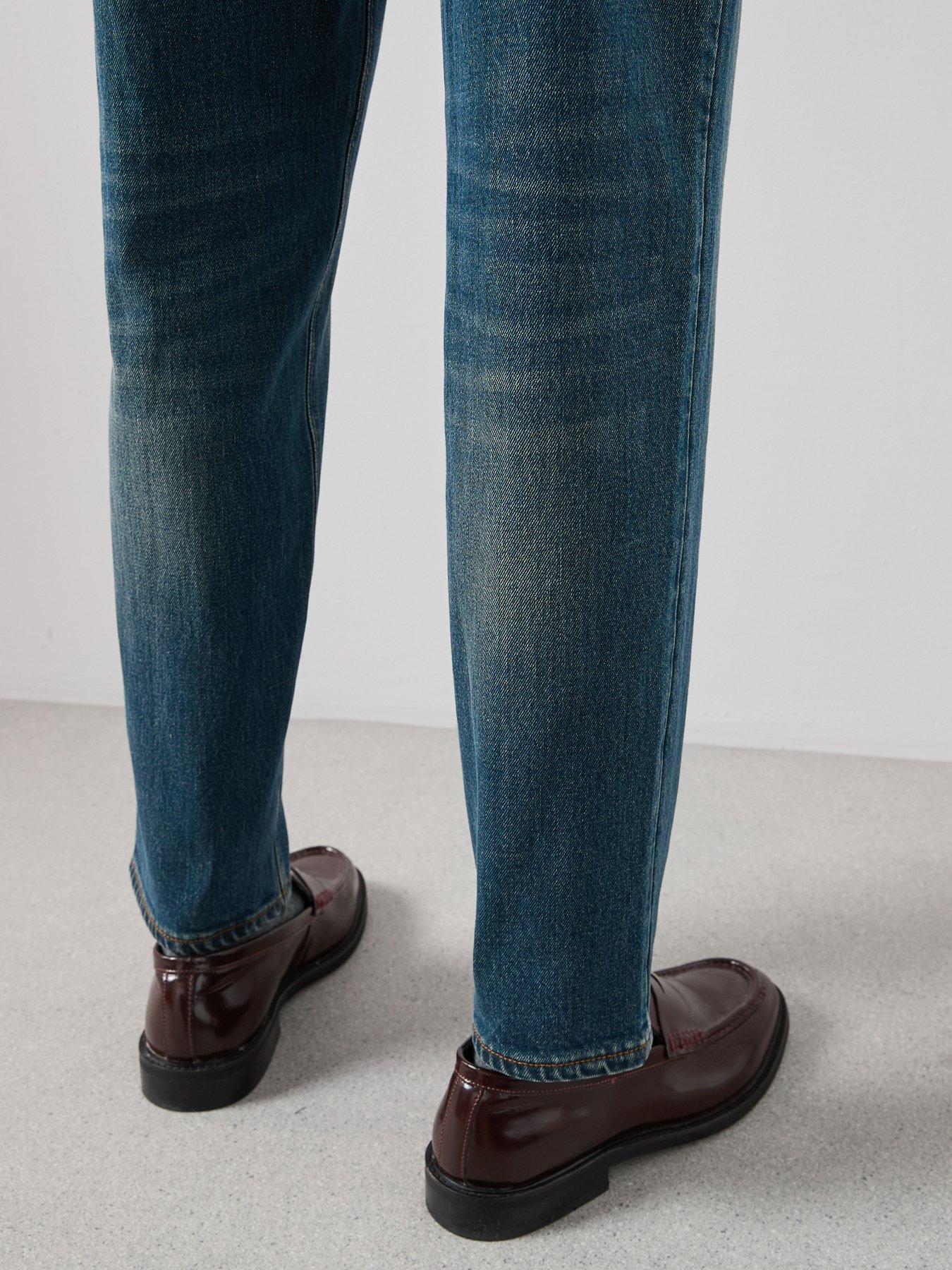 Image 6 of 7 of The Very Collection Weft Dye Straight Tapered Fit Jeans - Vintage Dark Wash