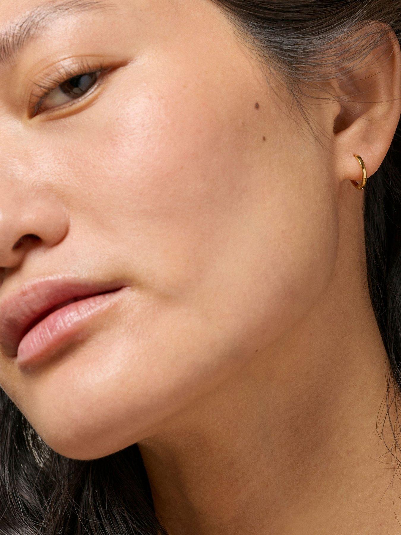 Image 2 of 3 of ENAMEL Copenhagen Classic 10 mm Gold Plated Sterling Silver Hoops