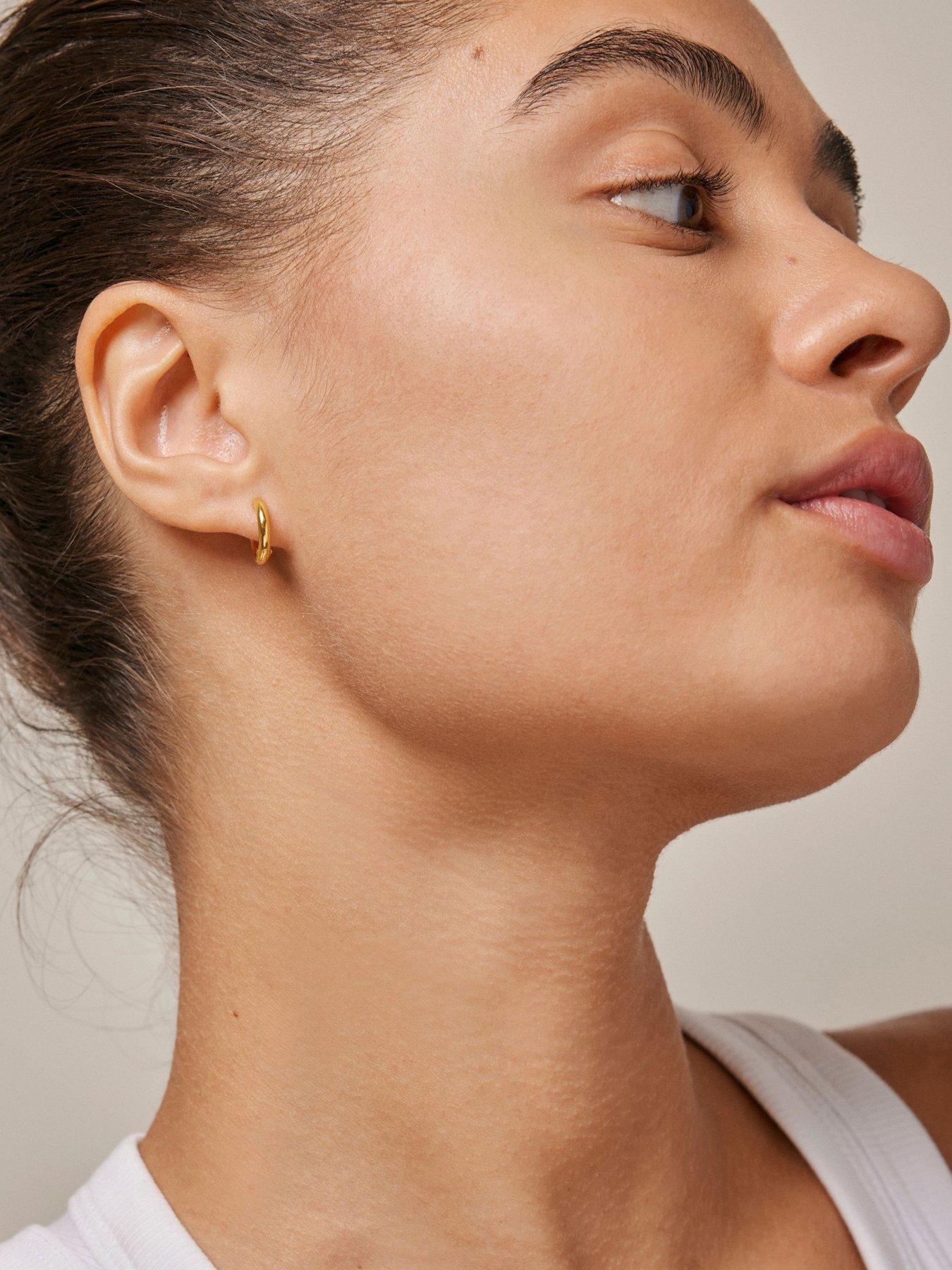 Image 2 of 3 of ENAMEL Copenhagen Chunky classic 8 mm Gold Plated Sterling Silver Hoops