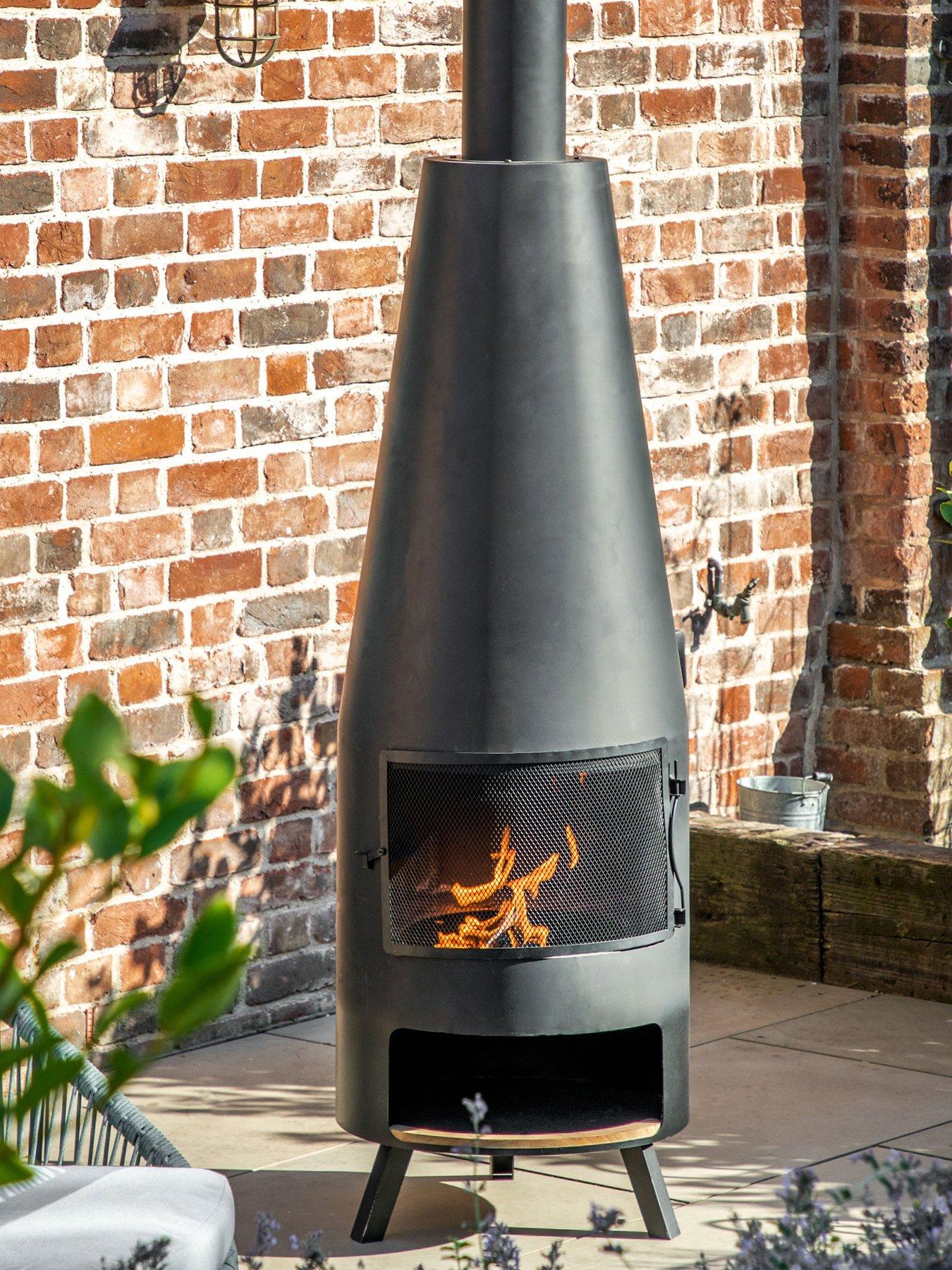 Gallery Direct Foligno Chiminea with Pizza Shelf 500x500x1865mm