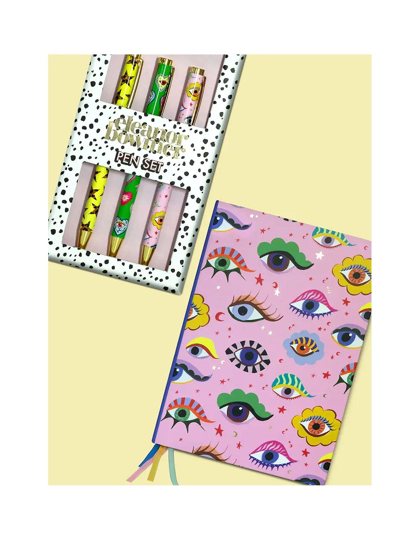 undefined Pink A5 Casebound Notebook And Pack Of 3 Pen Set