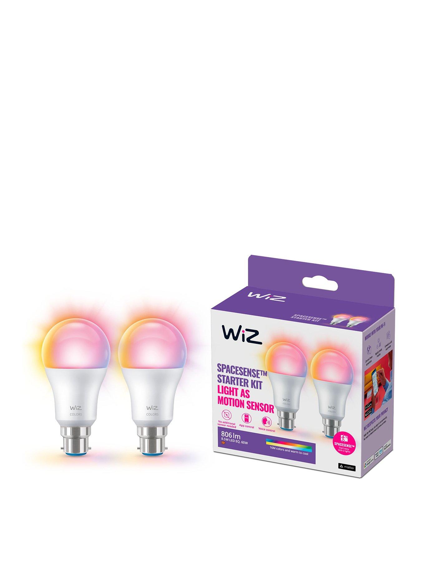 Philips WiZ WiZ A60 E27 Colour Smart Light Bulb 2-pack