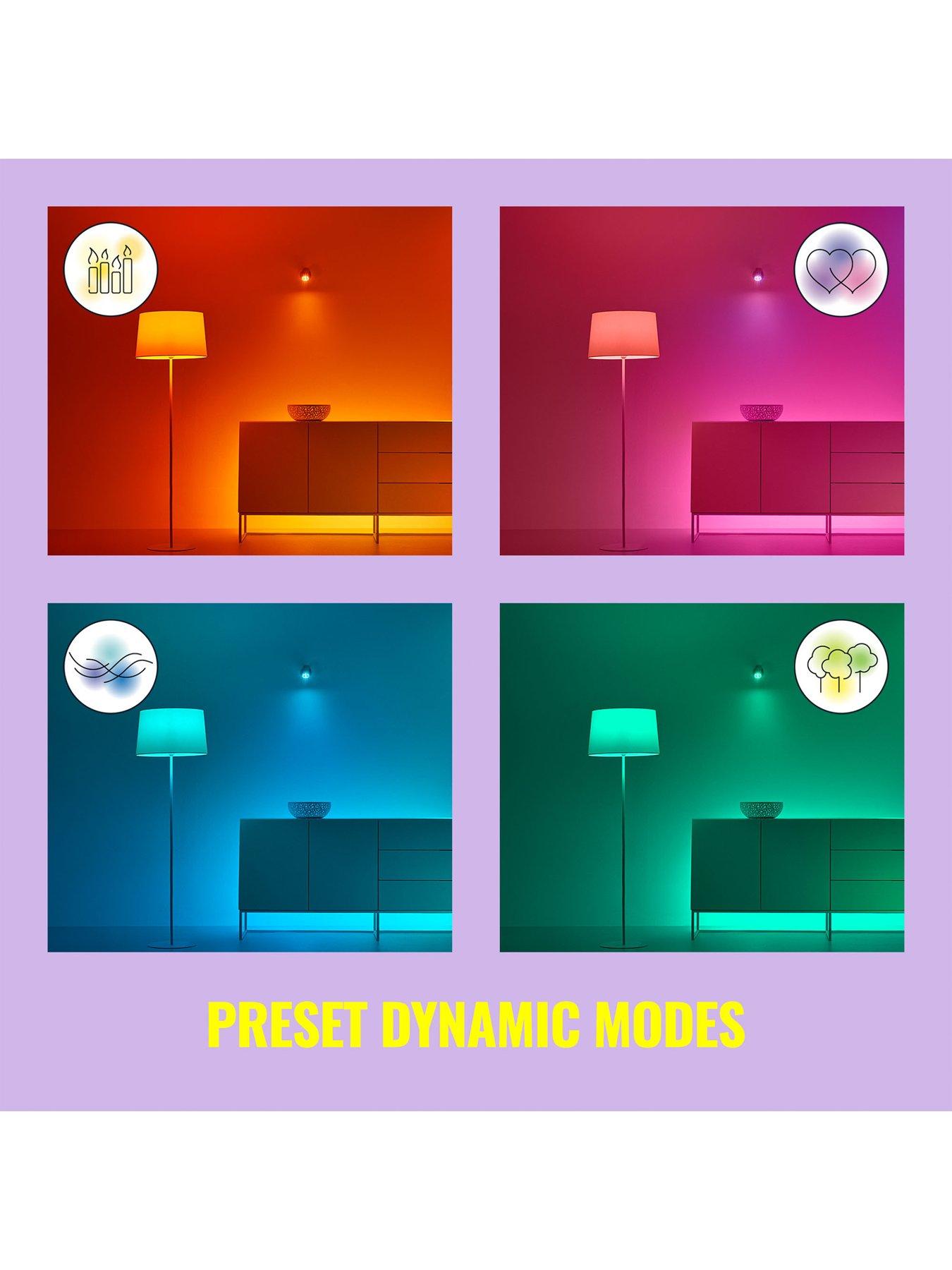  image of philips-wiz-wiz-a60-e27-colour-smart-light-bulb-2-pack