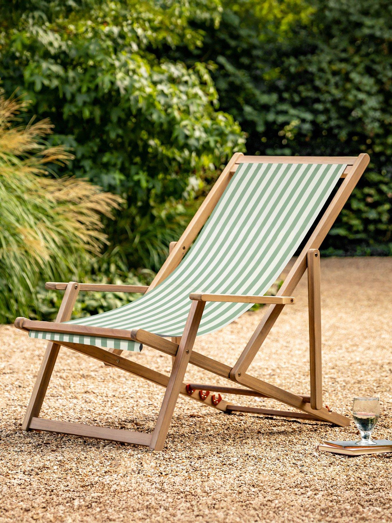 Image 1 of 5 of Gallery Direct Creta Deck Chair -&nbsp;Verde Stripe