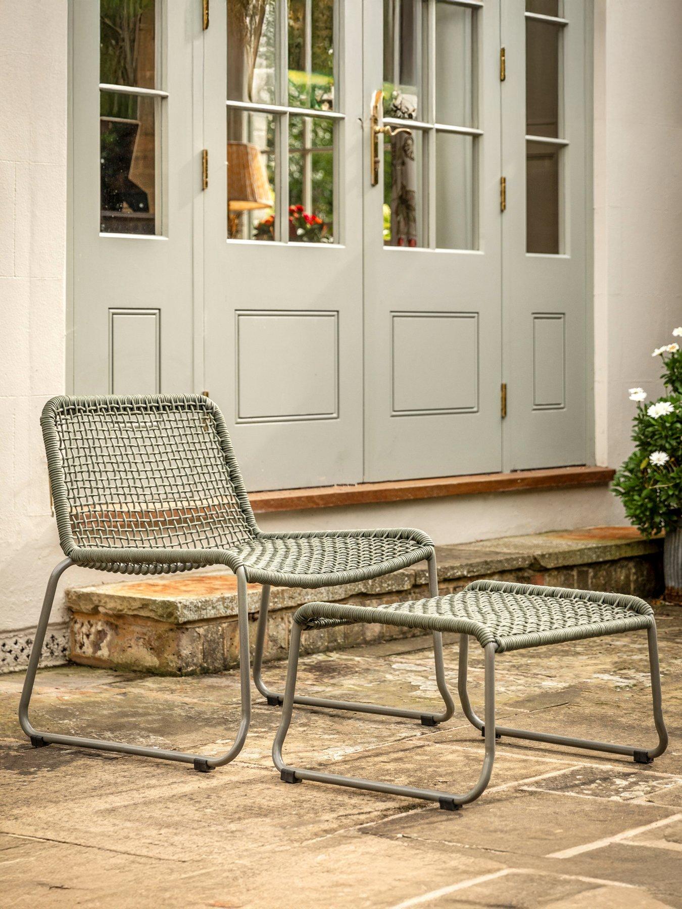 Gallery Direct Sassano Lounge Chair with Footstool Green