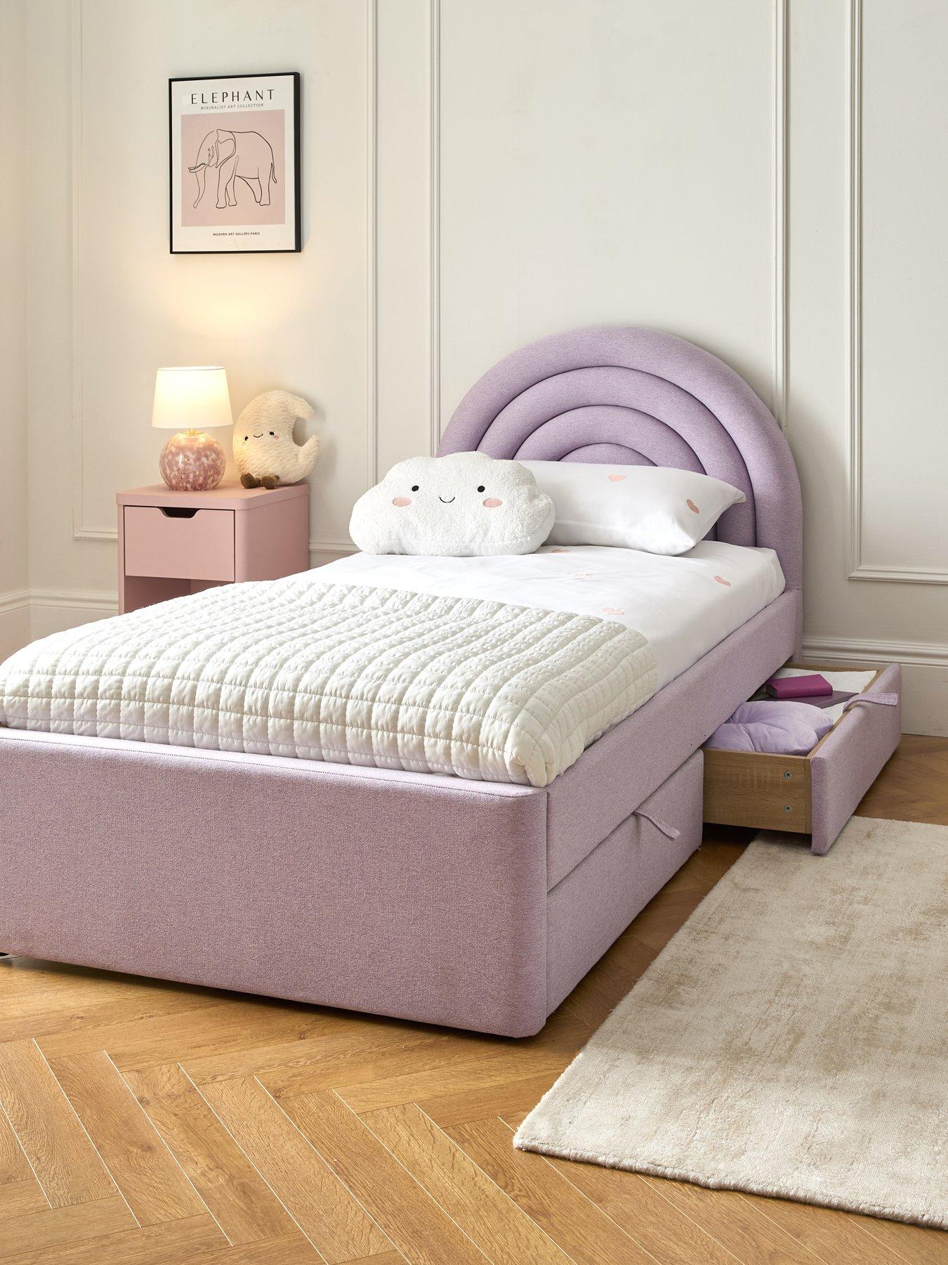 The Very Collection Rainbow Children's Single Bed Frame with Drawers and Mattress Options (Buy and SAVE!) - Lilac - FSC® Certified