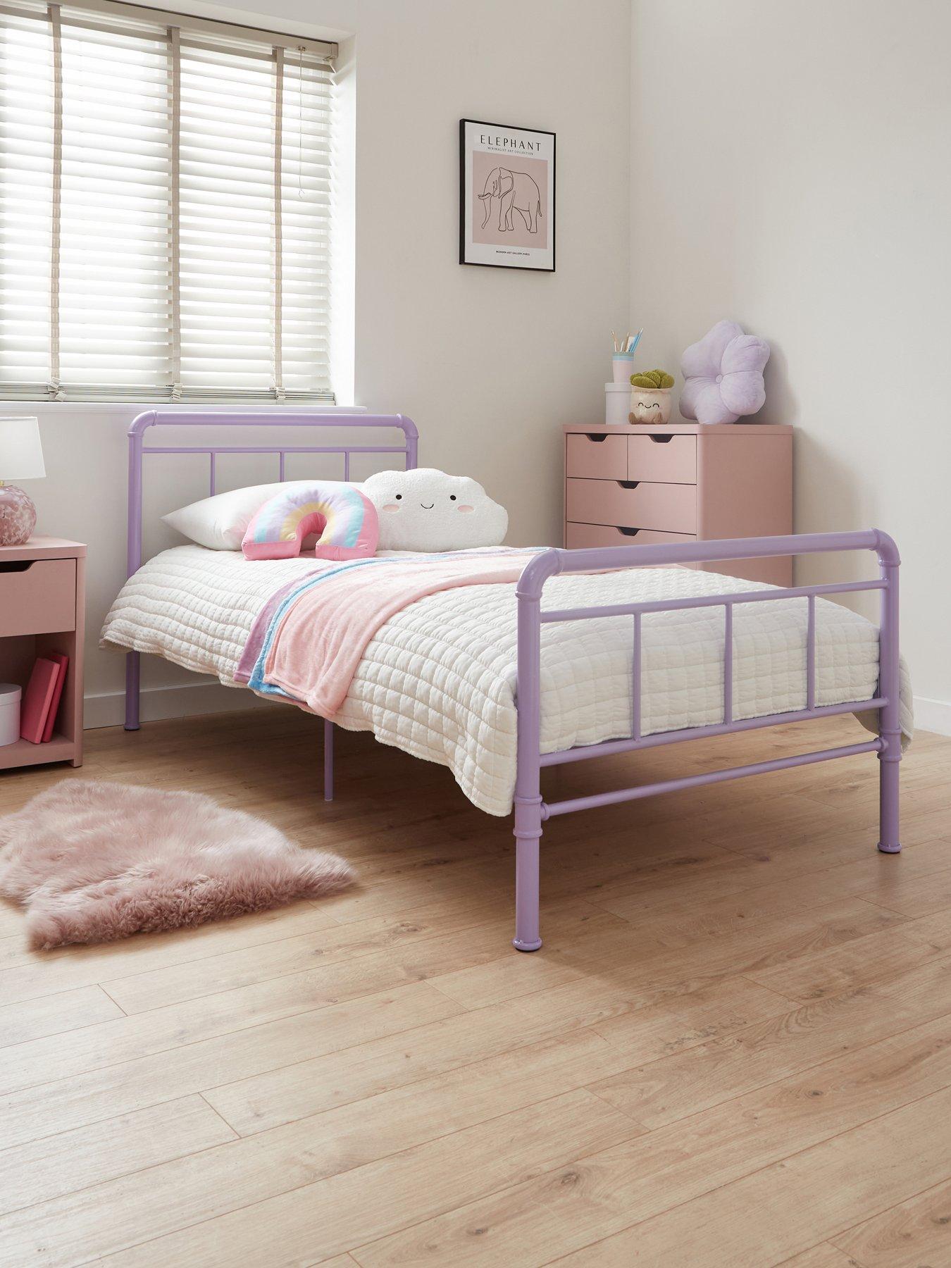 Image 1 of 6 of The Very Collection Freddie Children's Metal Single Bed Frame with Mattress Options (Buy &amp; SAVE!) - Lilac