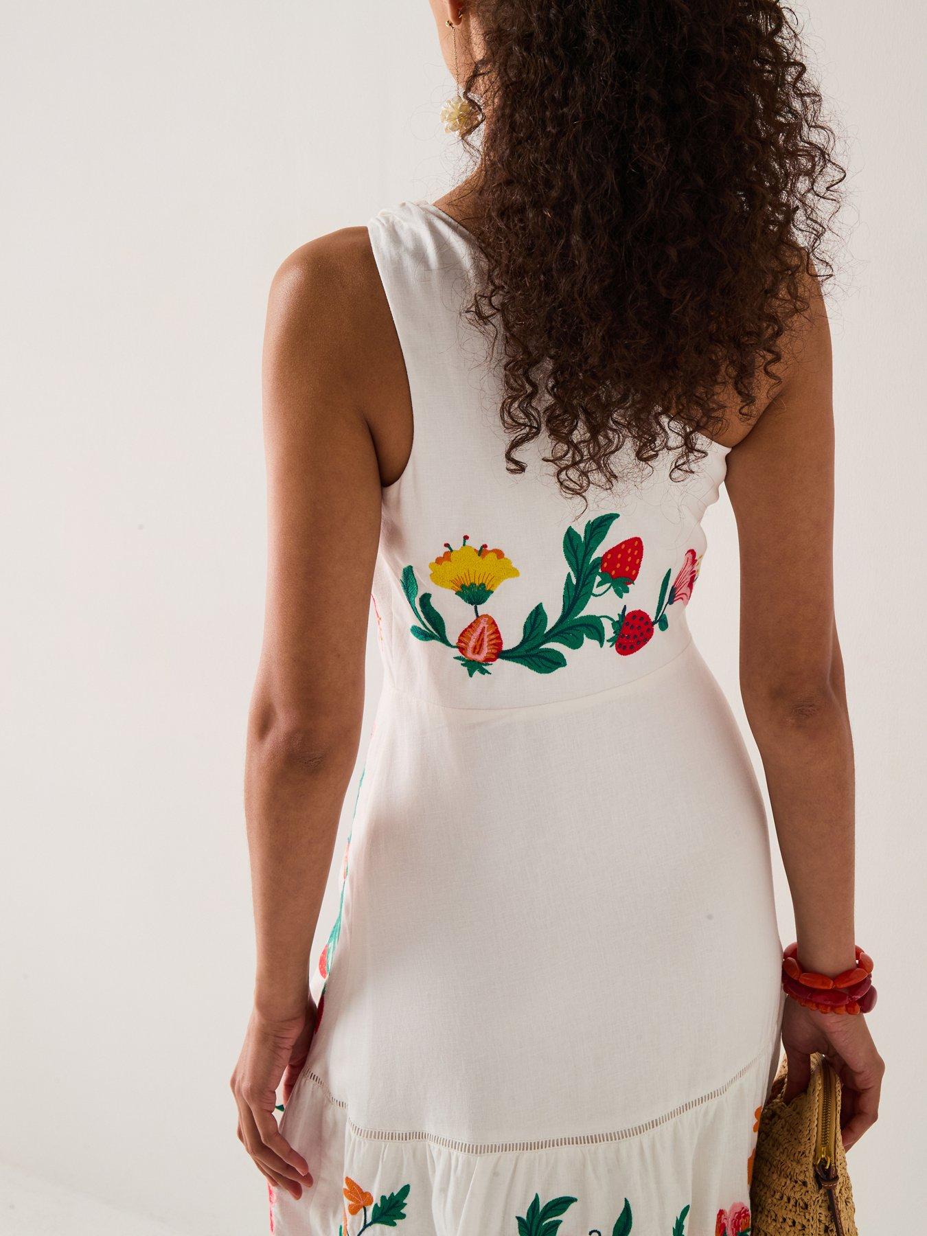 Forever New Ollie One Embroidered Shoulder Maxi - White | Littlewoods