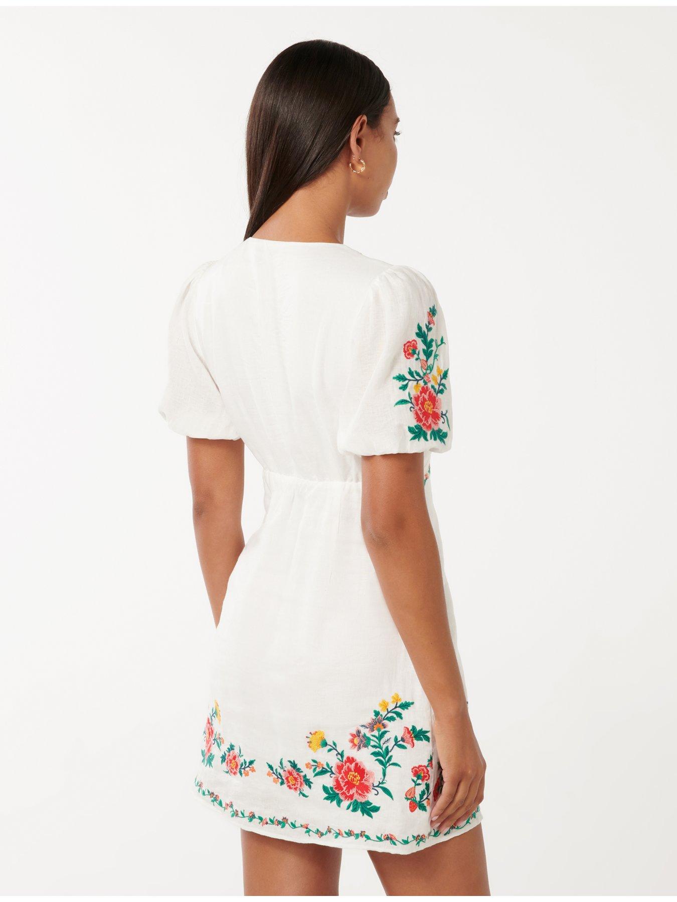 Image 5 of 5 of Forever New Veanne Embroidered Tea Mini - White